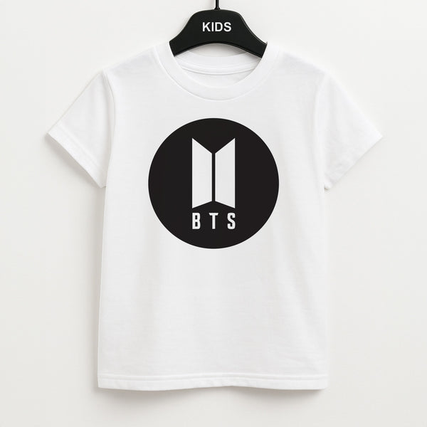 BTS logo Black - K Pop Kids T-Shirt