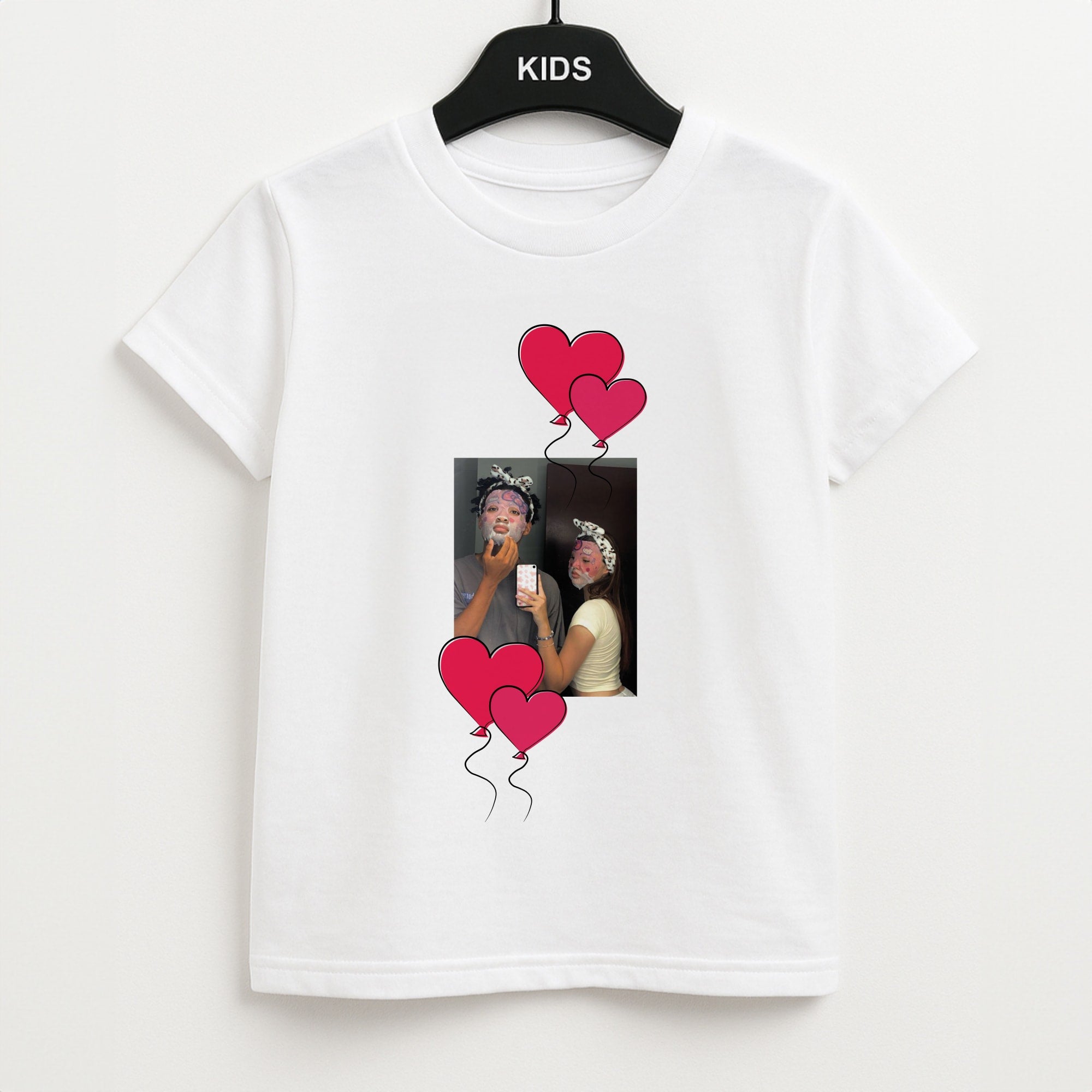 Heart Balloons - Personalised Couples Unisex Kids T-Shirt