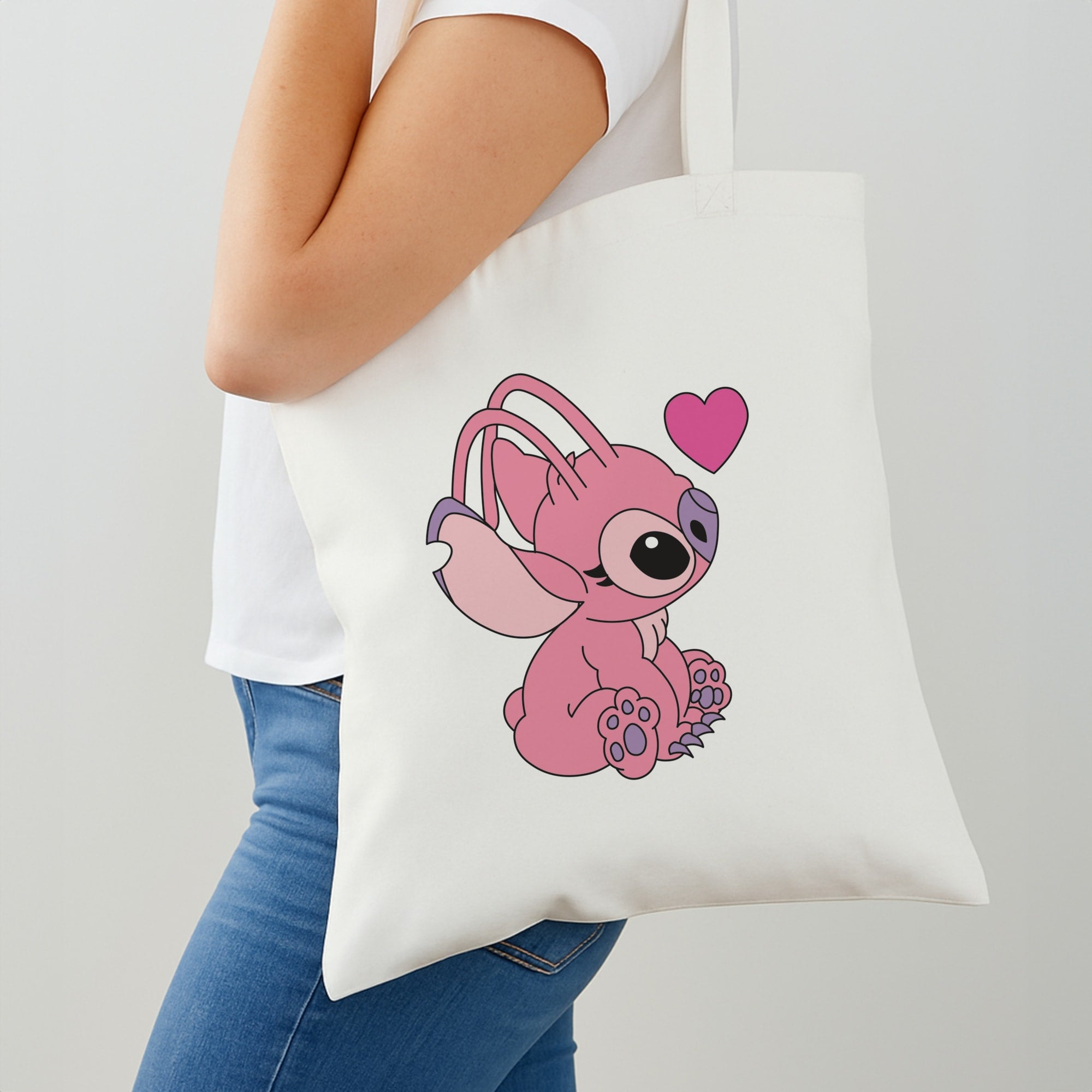 Love Heart Pattern - Pink Alien Shoulder Bag