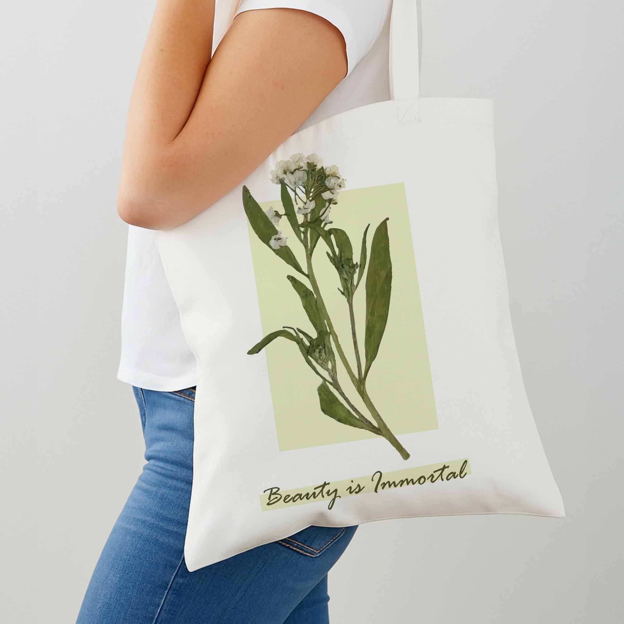 Beauty Is Immortal Press Flower Shoulder Bag