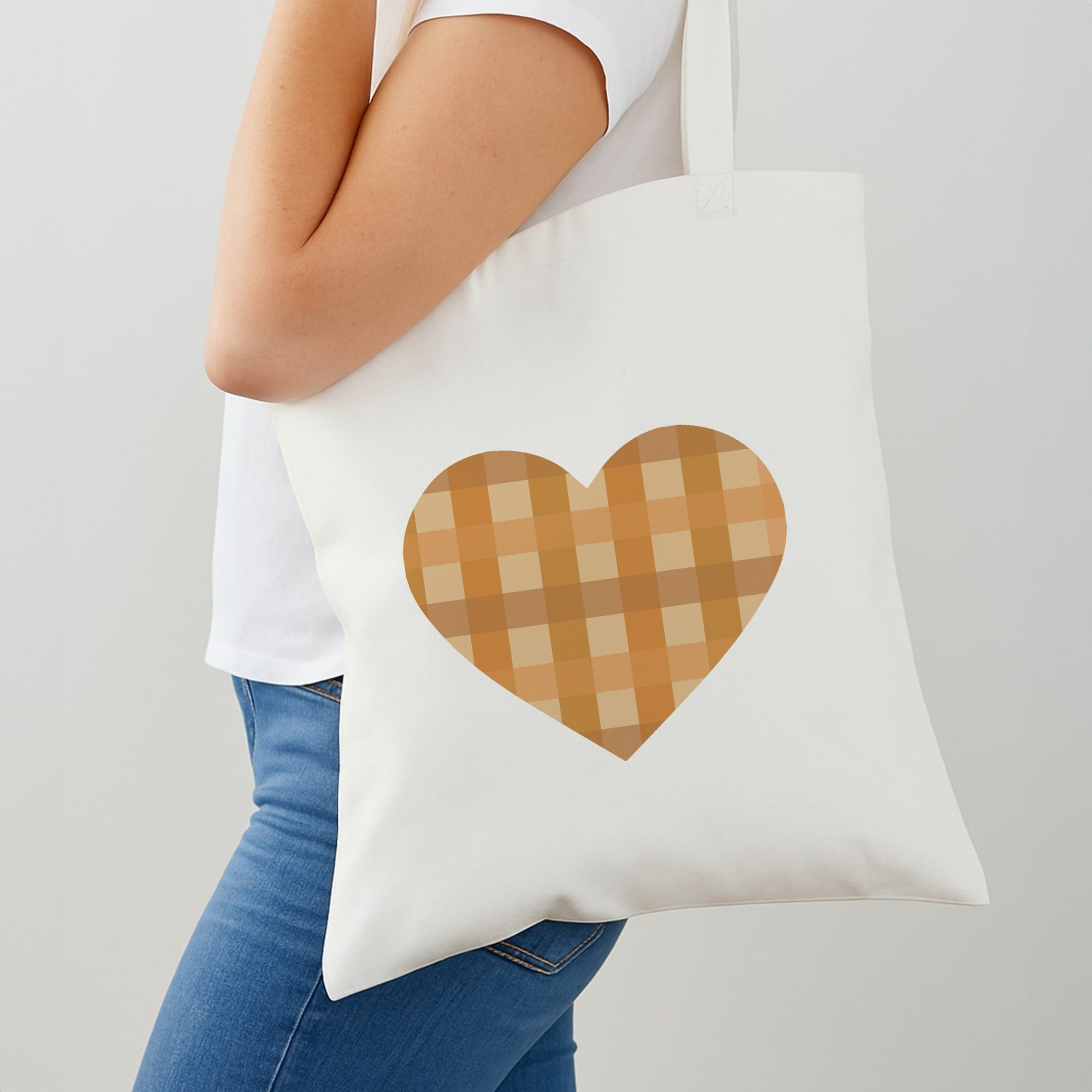 Orange Plaid Pattern- Autumn Shoulder Bag