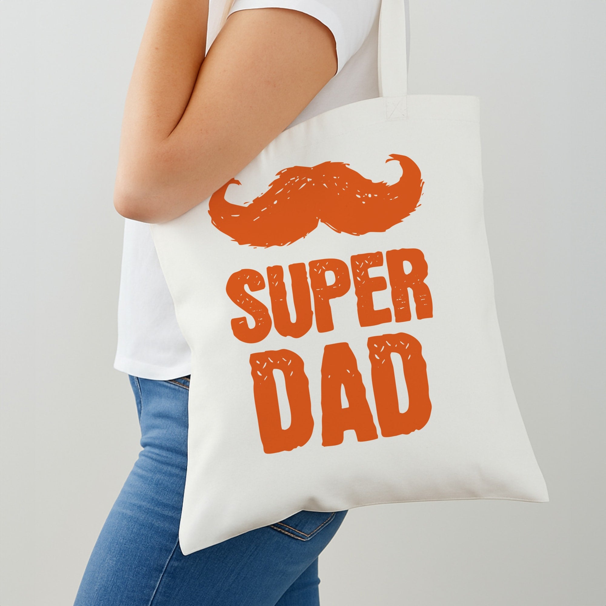 Moustache Super Dad Orange Shoulder Bag