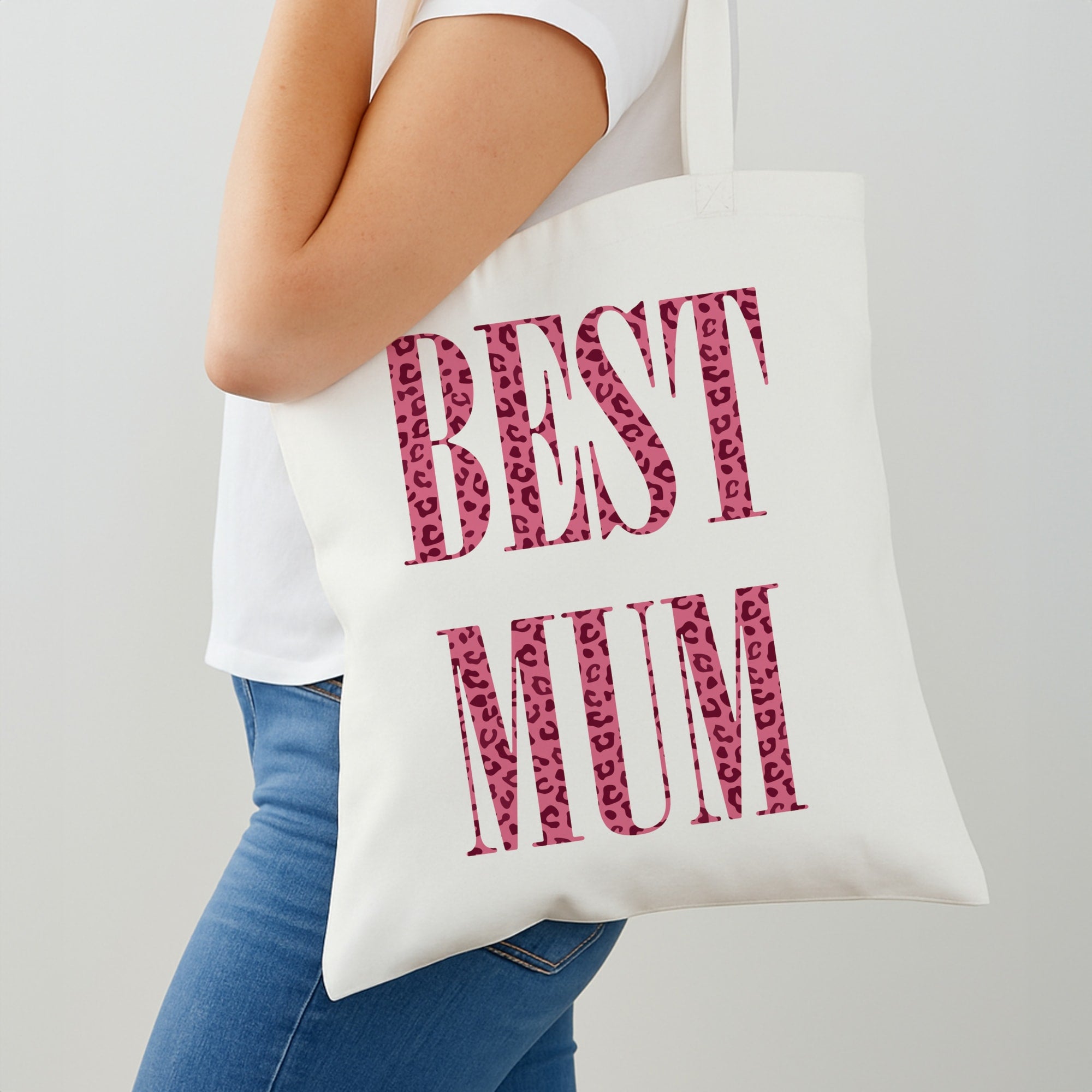 Best Mum Leopard Print Shoulder Bag