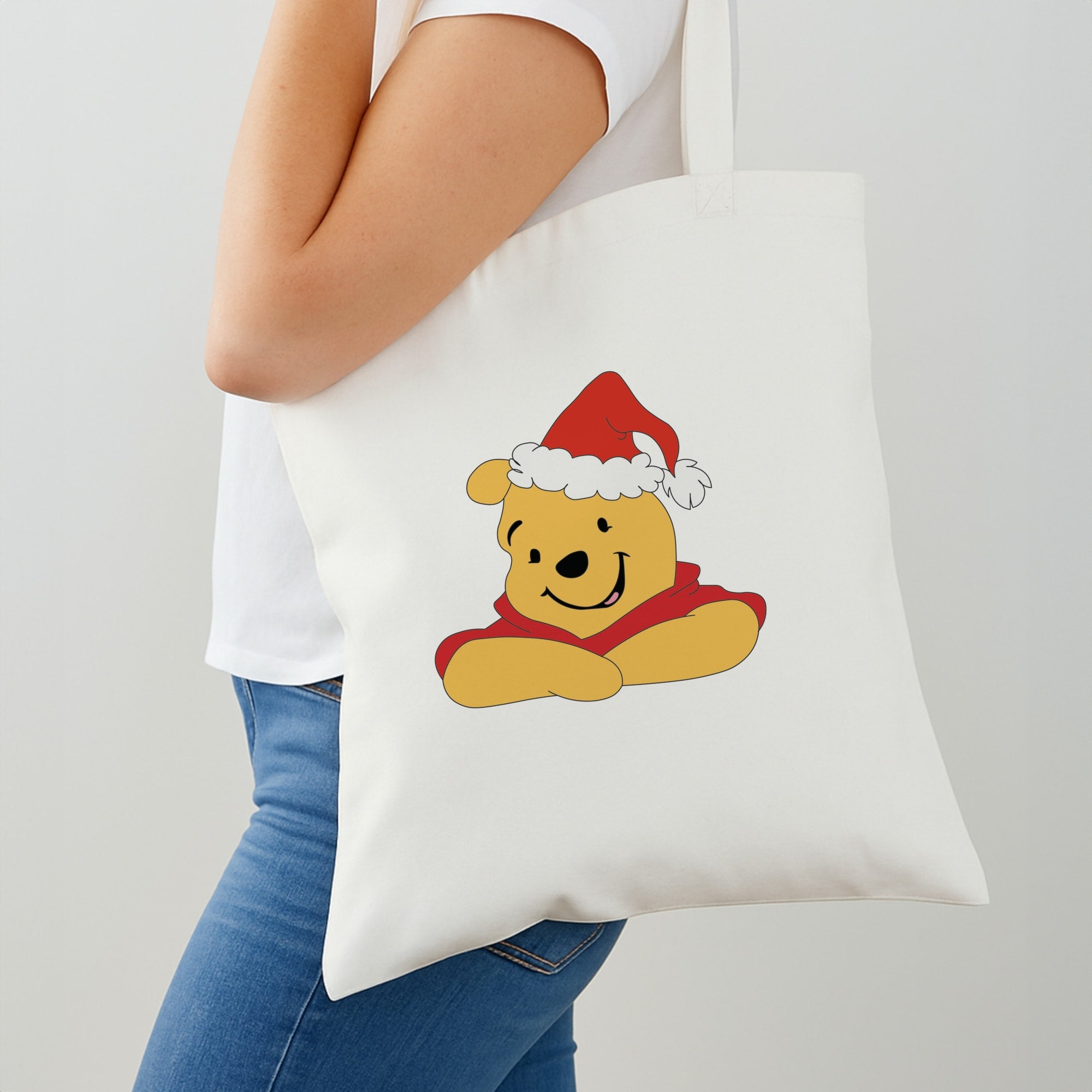 Winnie Pattern Christmas Tote Bag