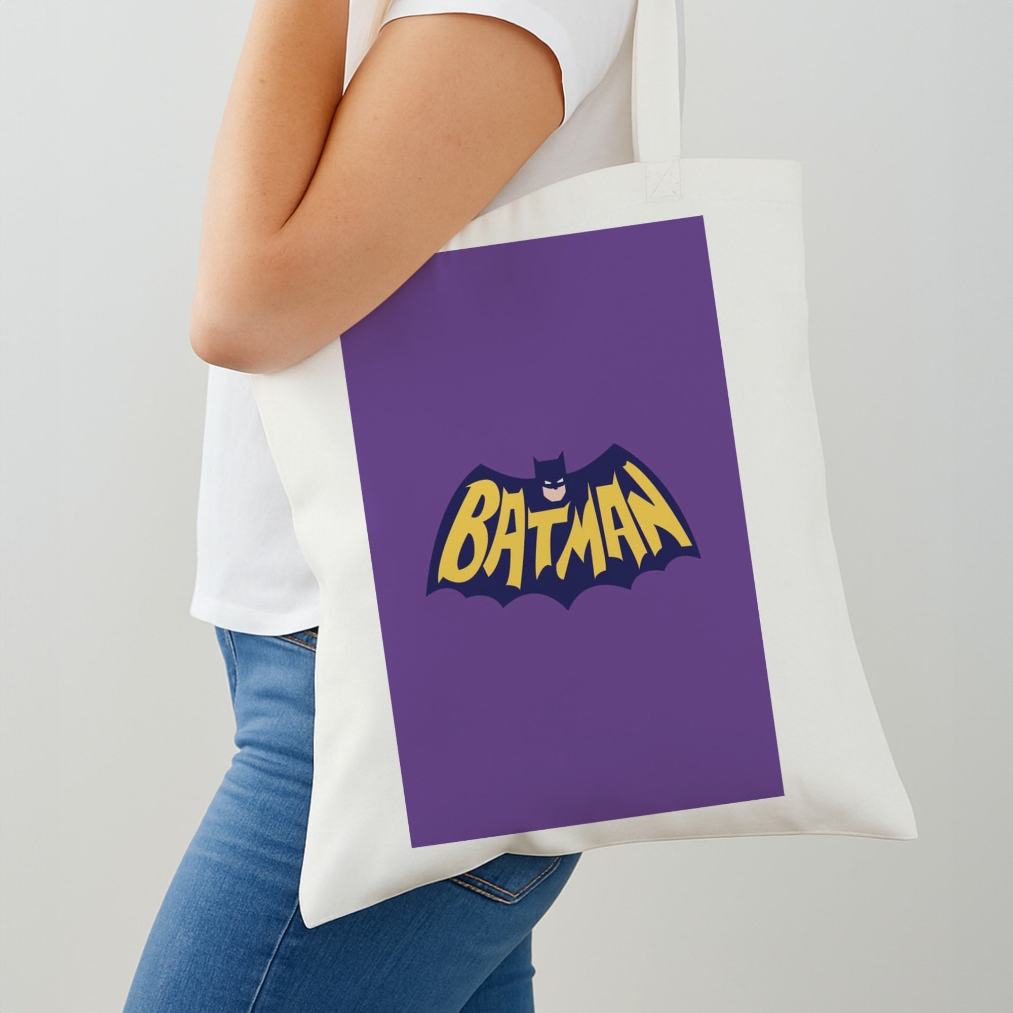 Bat Superhero Purple Logo Shoulder Bag