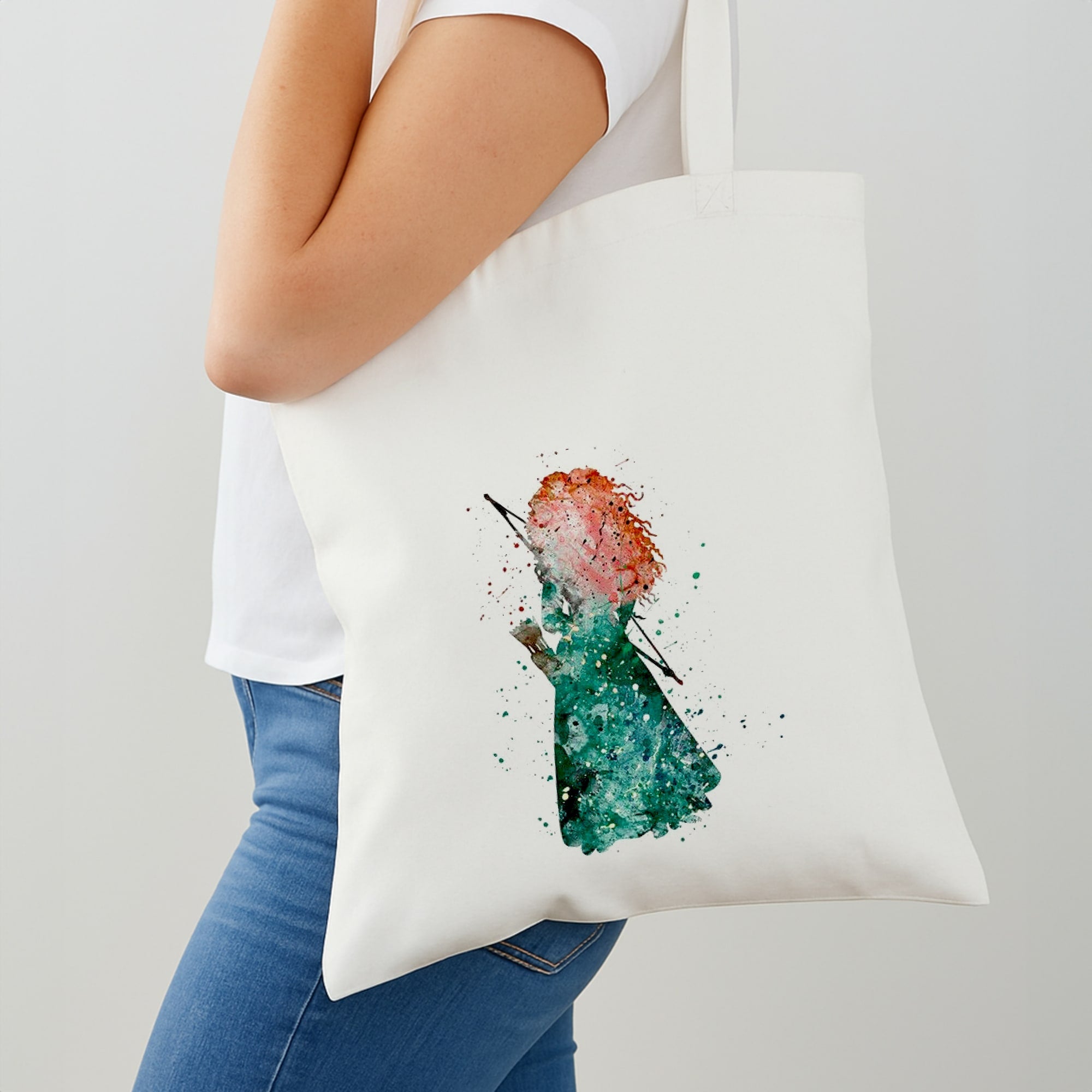Watercolour Princess Merida Brave Fairytale Shoulder Bag
