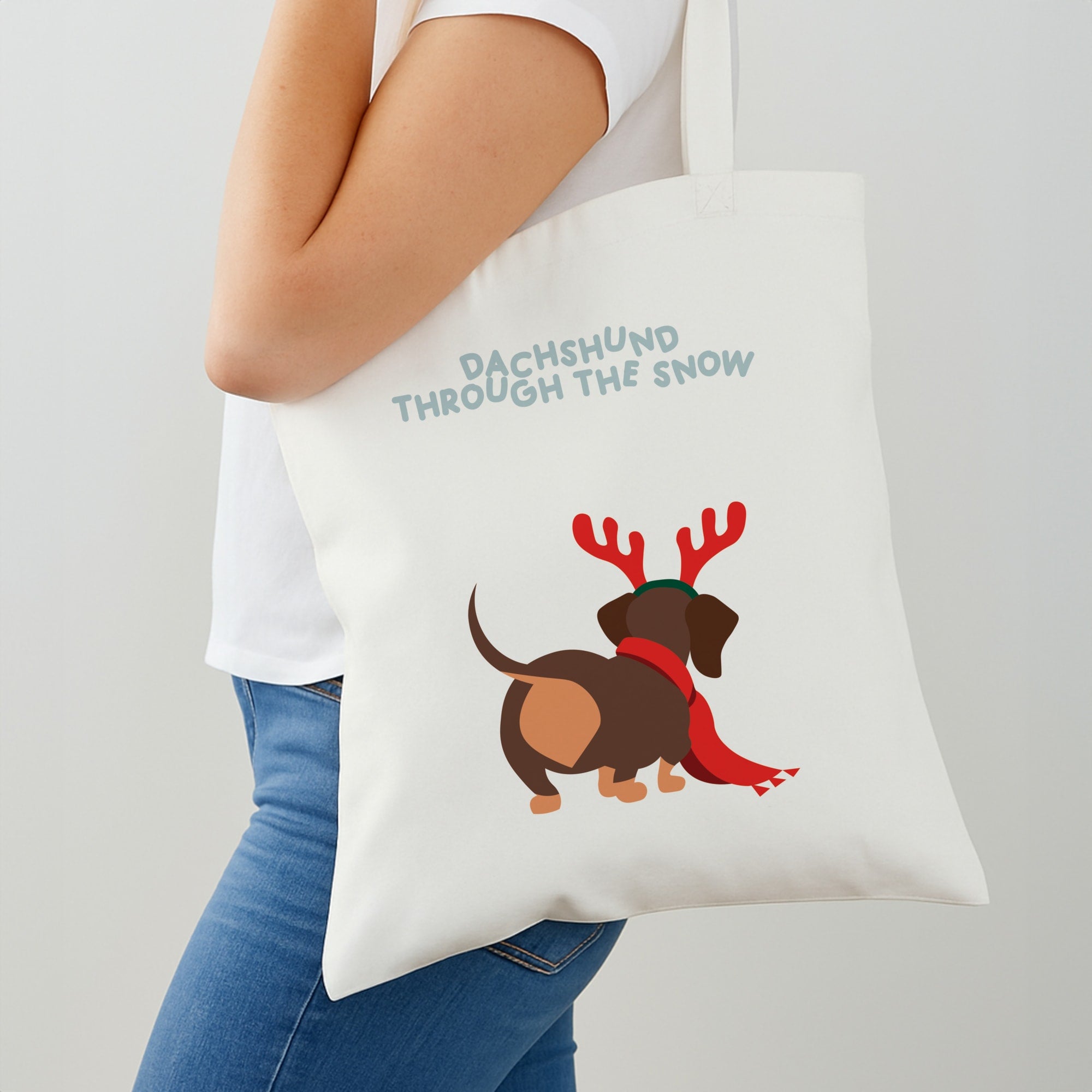Dachshund Through The Snow - Christmas Shoulder Bag