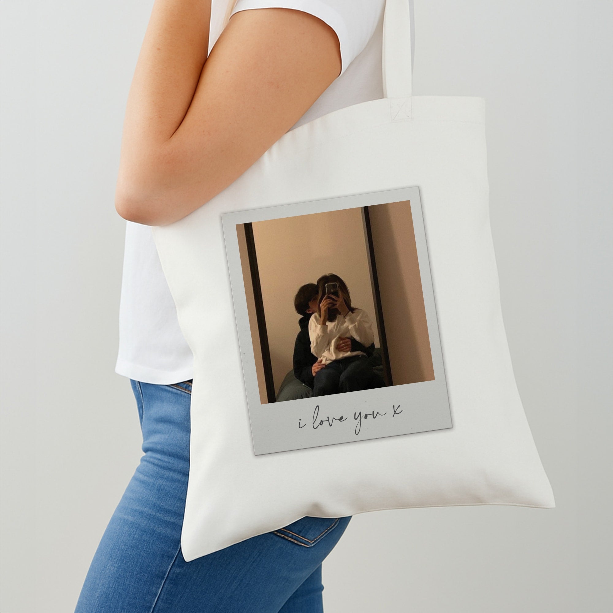 I Love You Polaroid - Personalised Couples Shoulder Bag