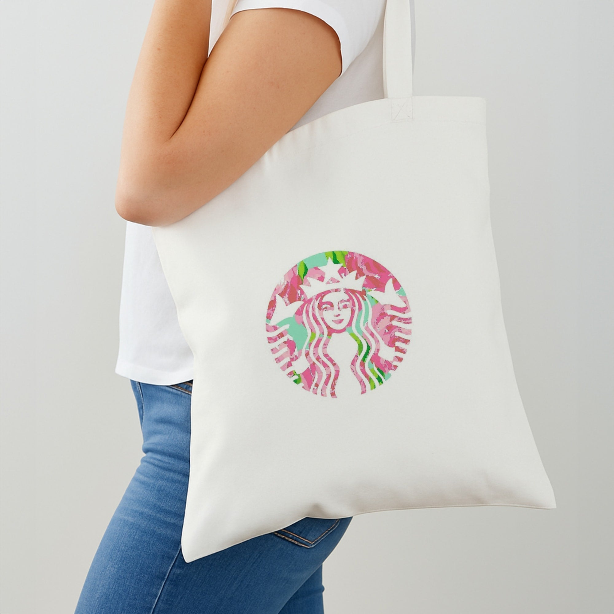 Pink Coffee Logo Shoulder Bag