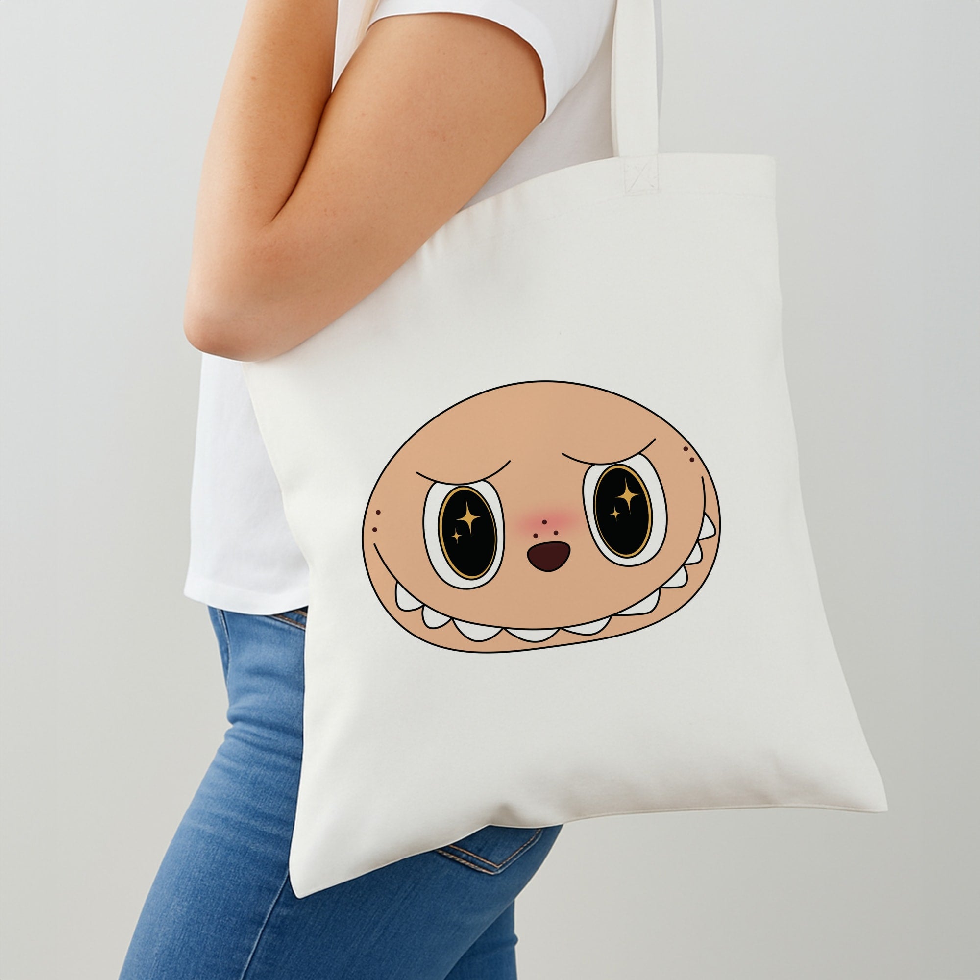 Cute Brown Monster Face Shoulder Bag