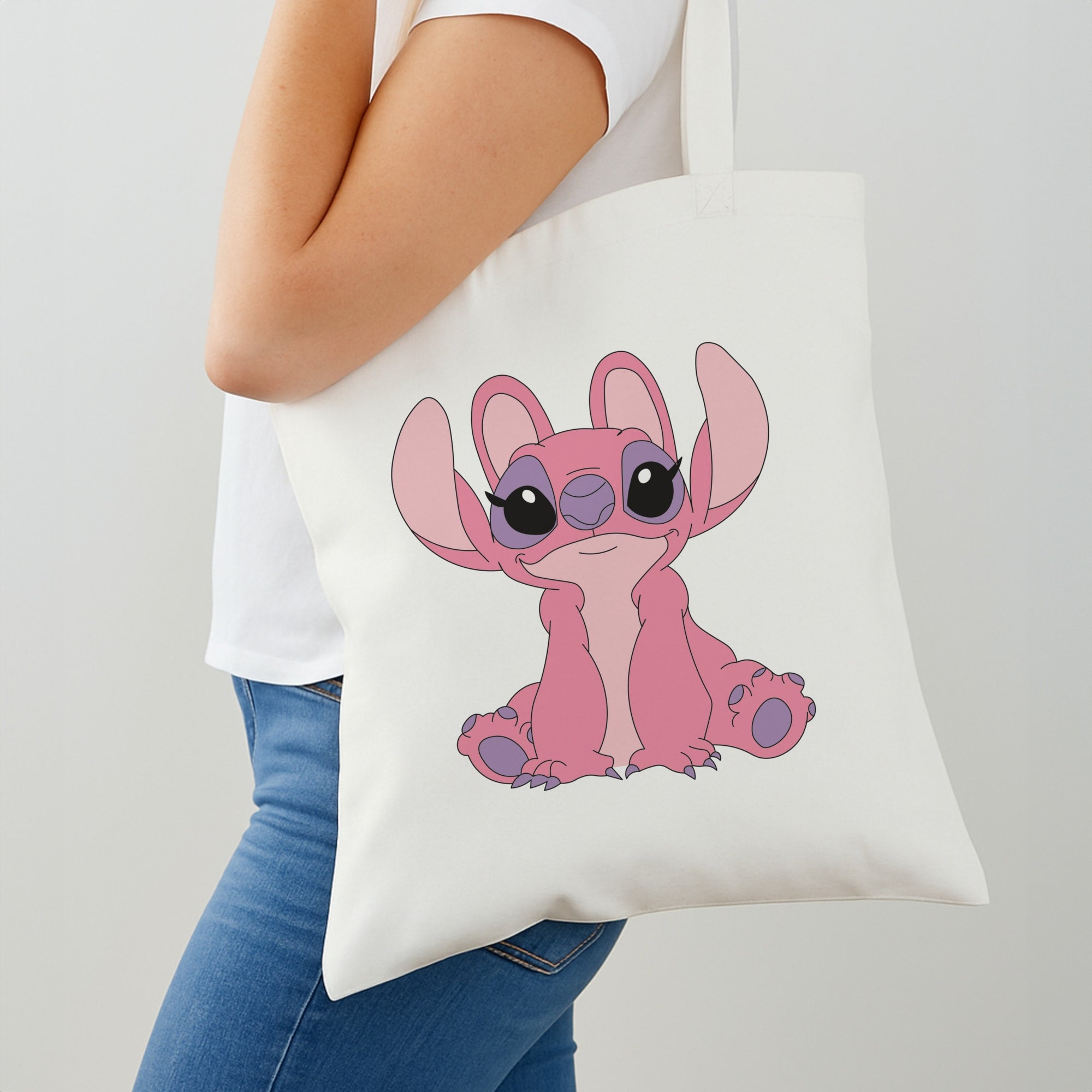 Sitting Down - Pink Alien Shoulder Bag