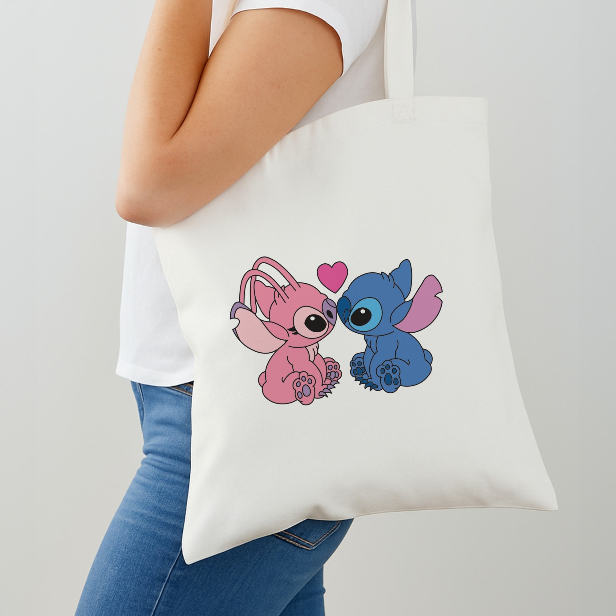 Angel And Blue Alien - Pink Alien Shoulder Bag