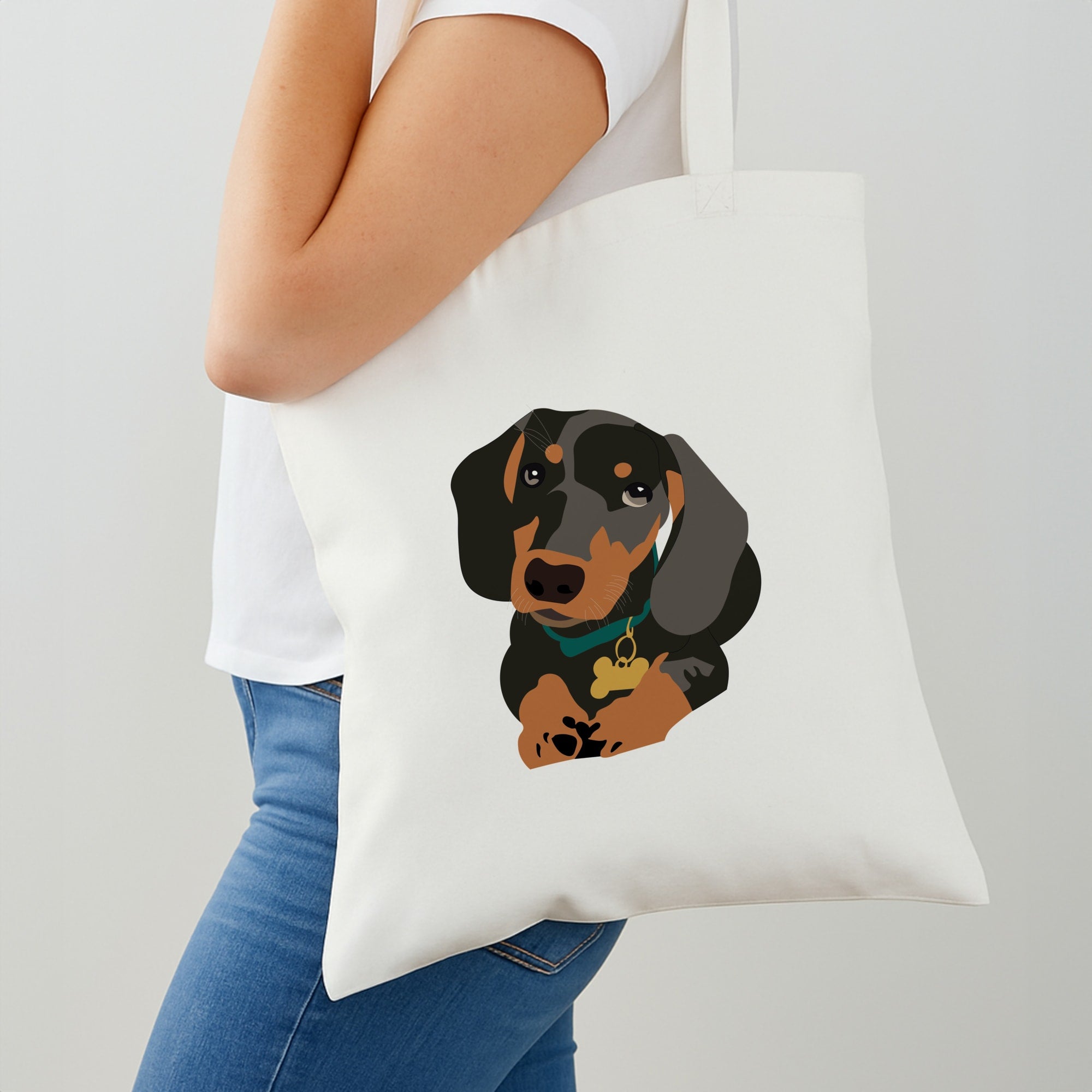 Black & brown - Dachshunds Shoulder Bag
