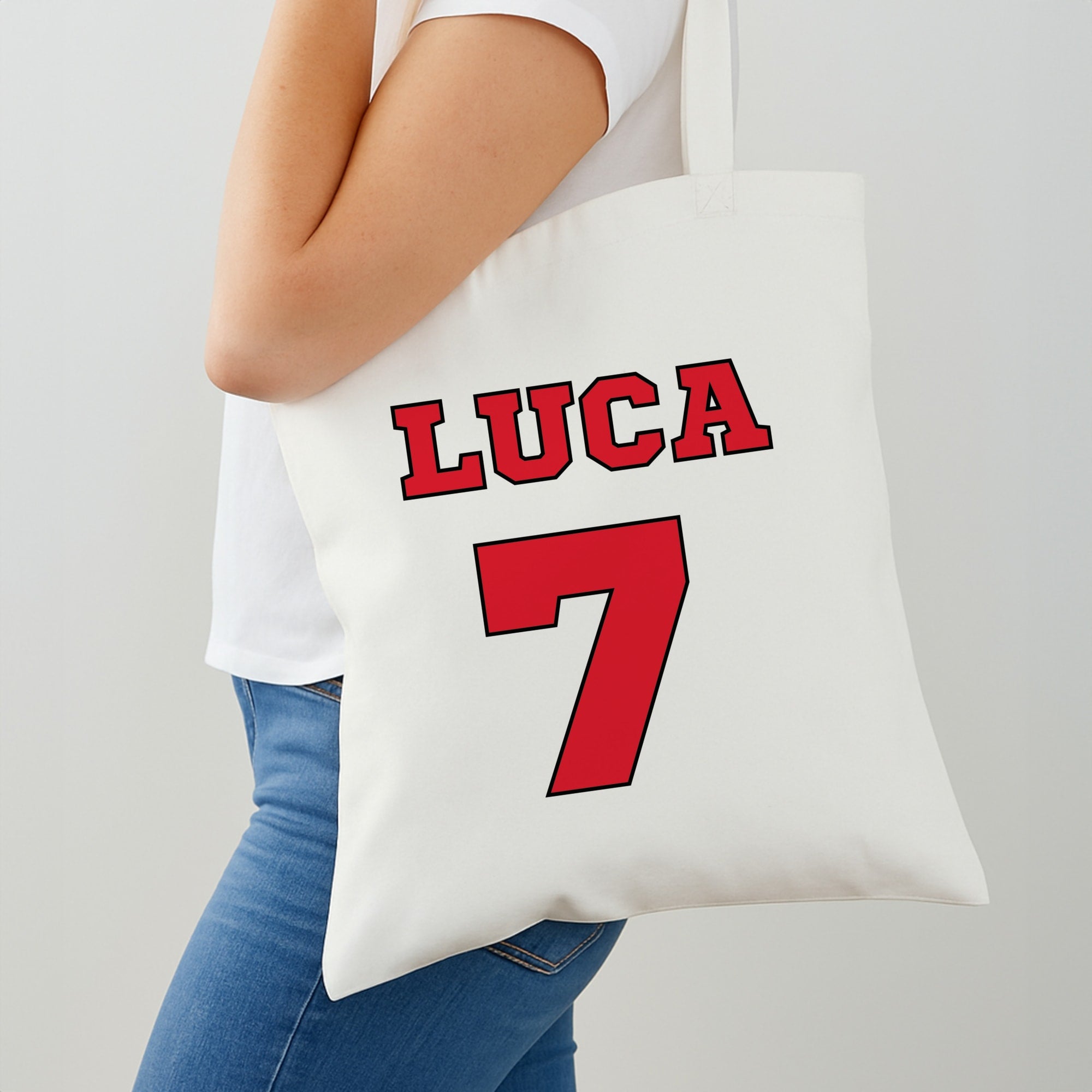 Red - Personalised Football Shoulder Bag