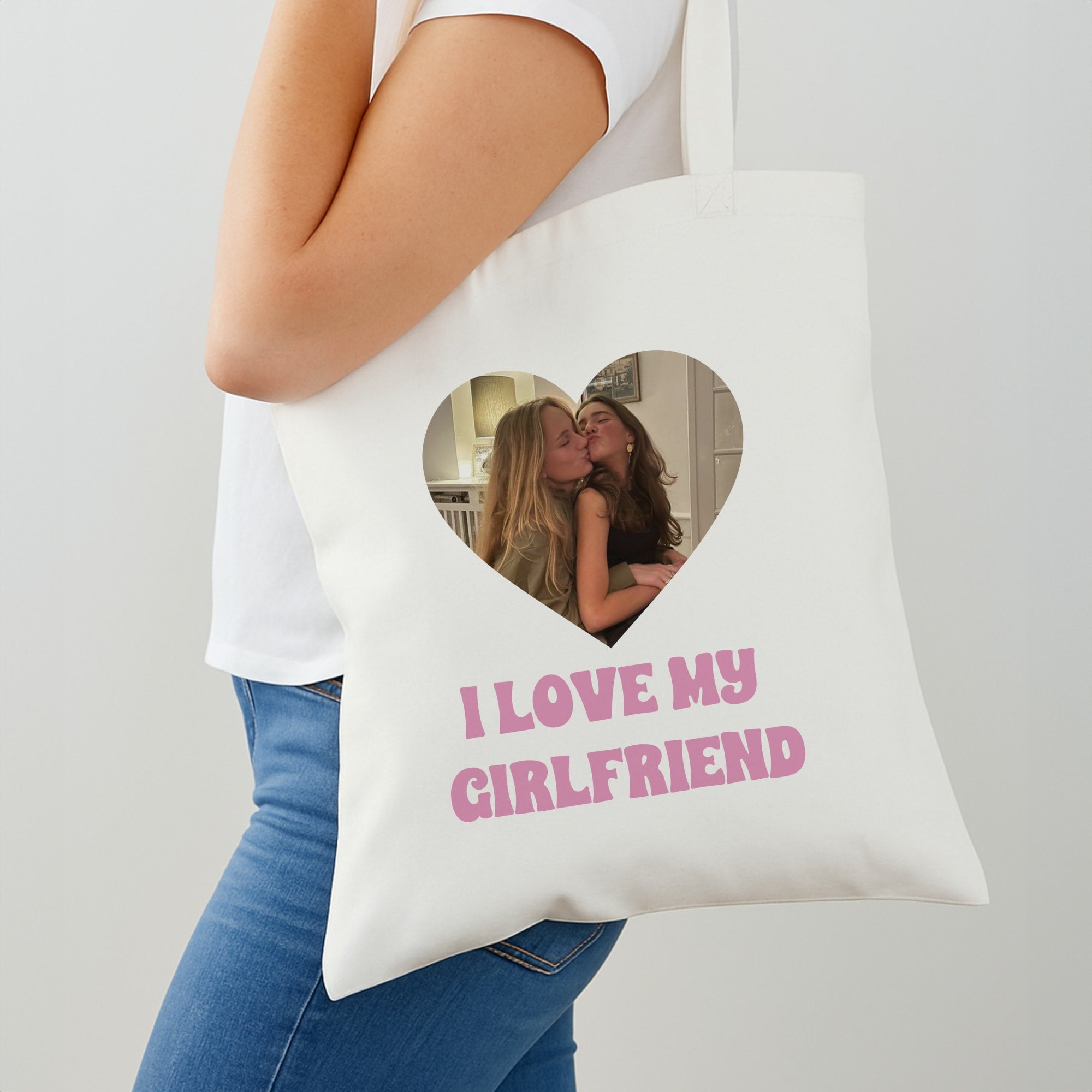 I Love My Girlfriend - Personalised Couples Shoulder Bag