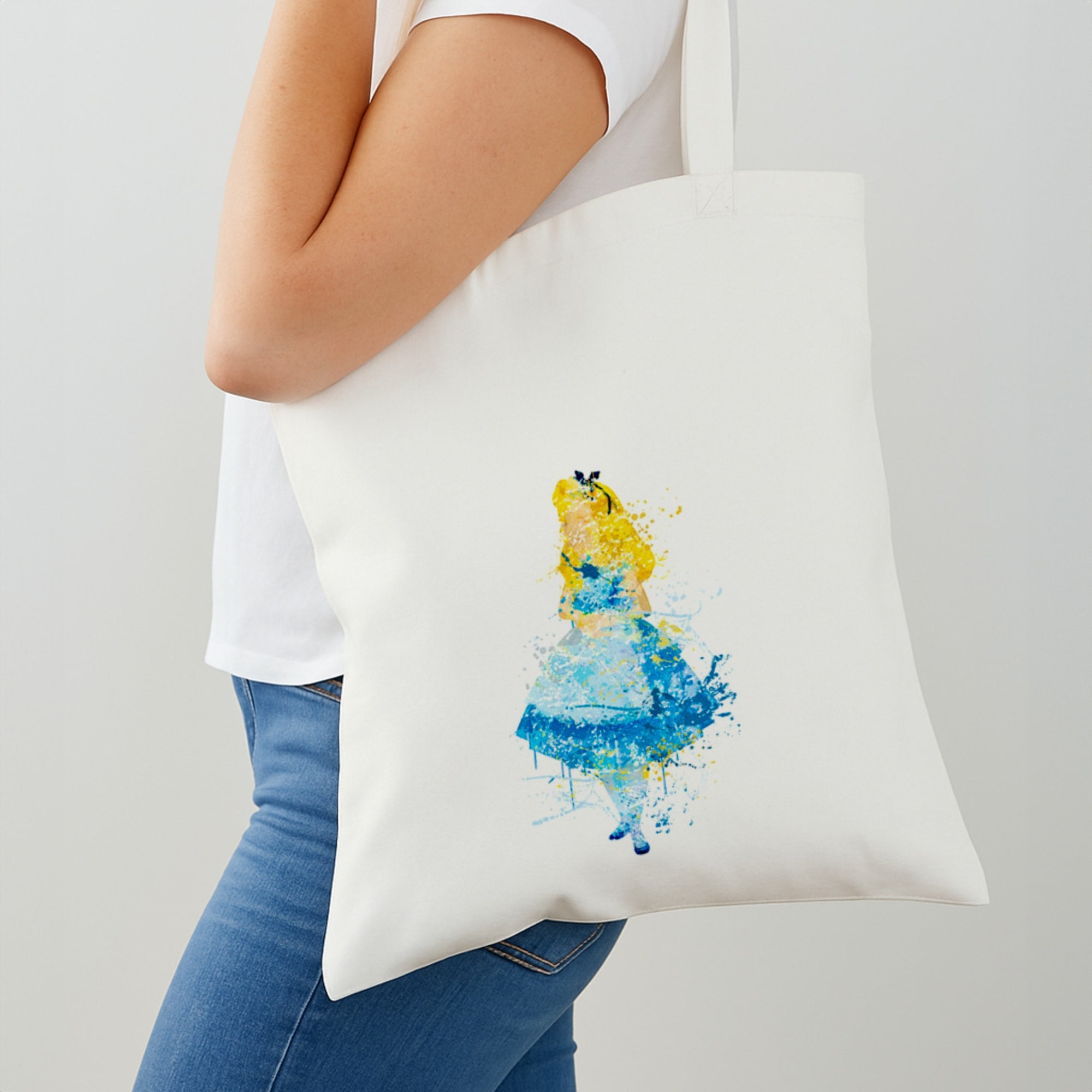 Watercolour Alice in Wonderland Fairytale Shoulder Bag