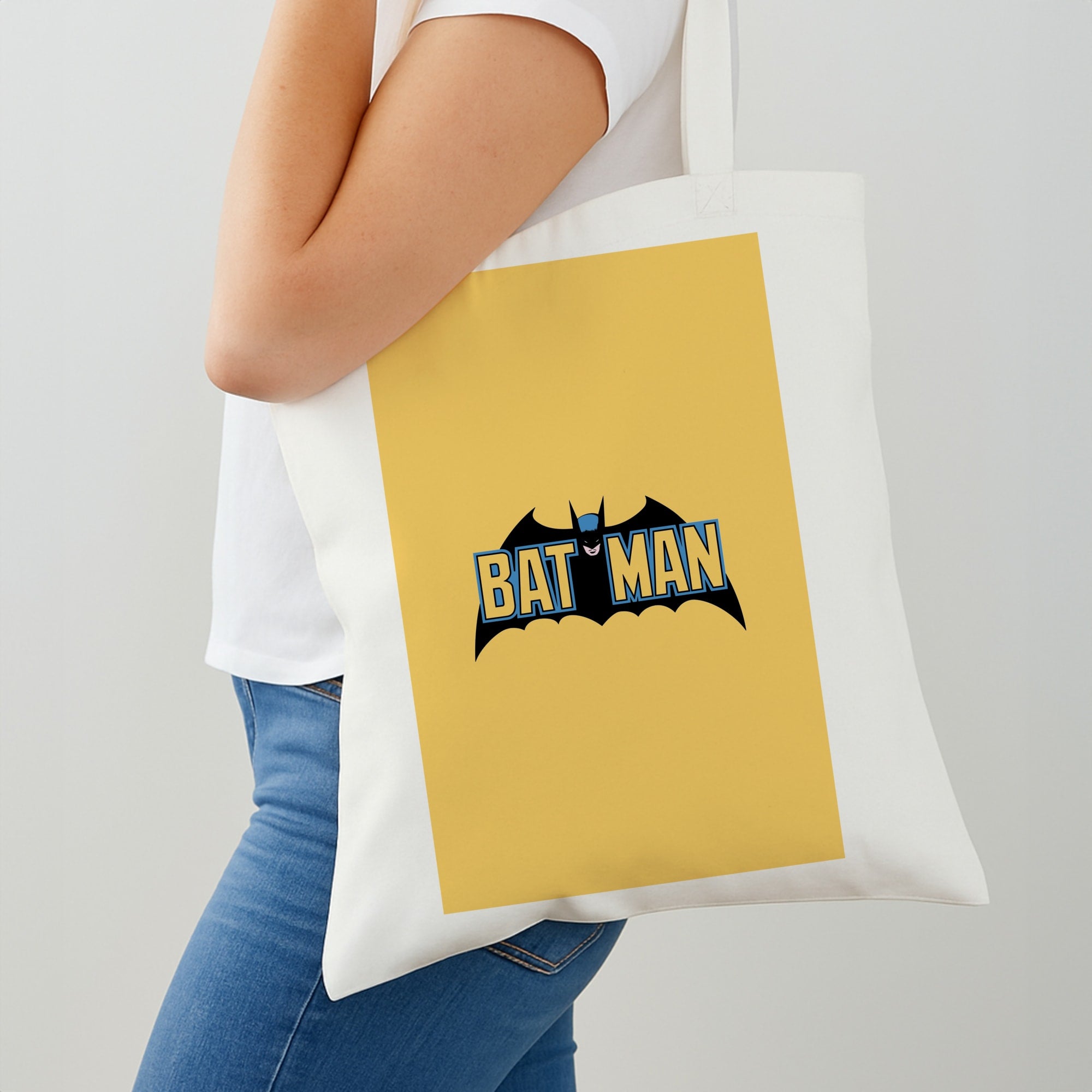 Yellow Bat Superhero Logo Shoulder Bag