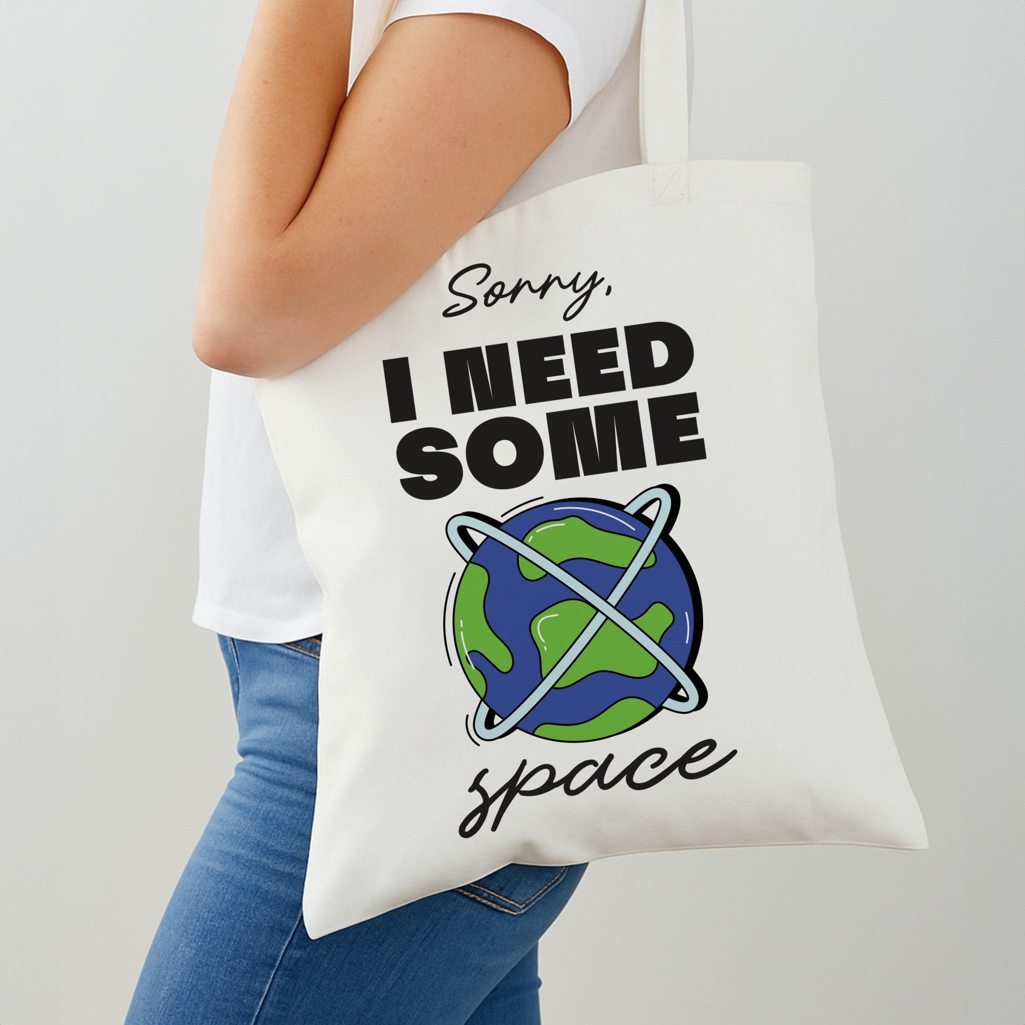 Cartoon I Need Some Space Shoulder Bag