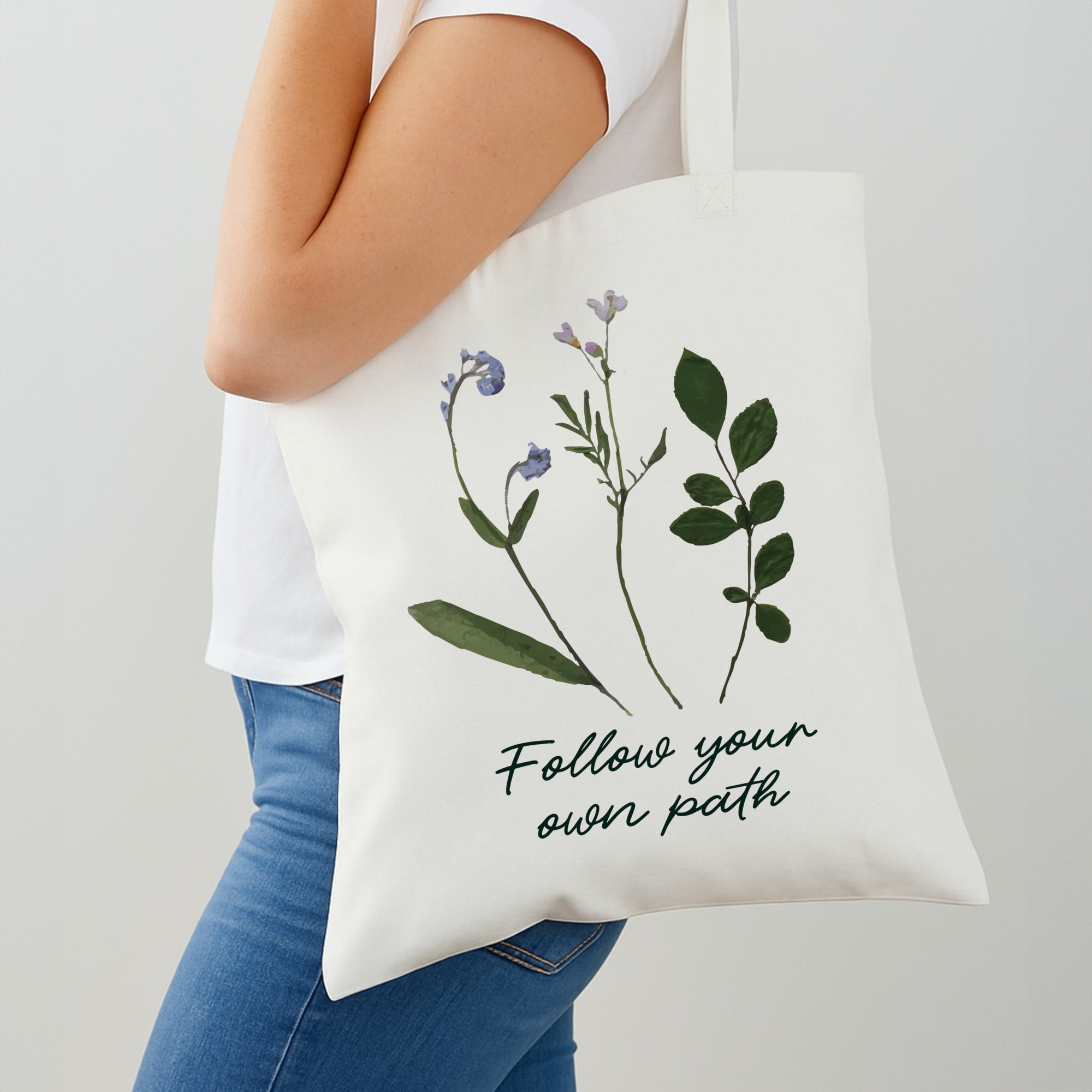 Follow Your Own Path Dark Green Shoulder Bag