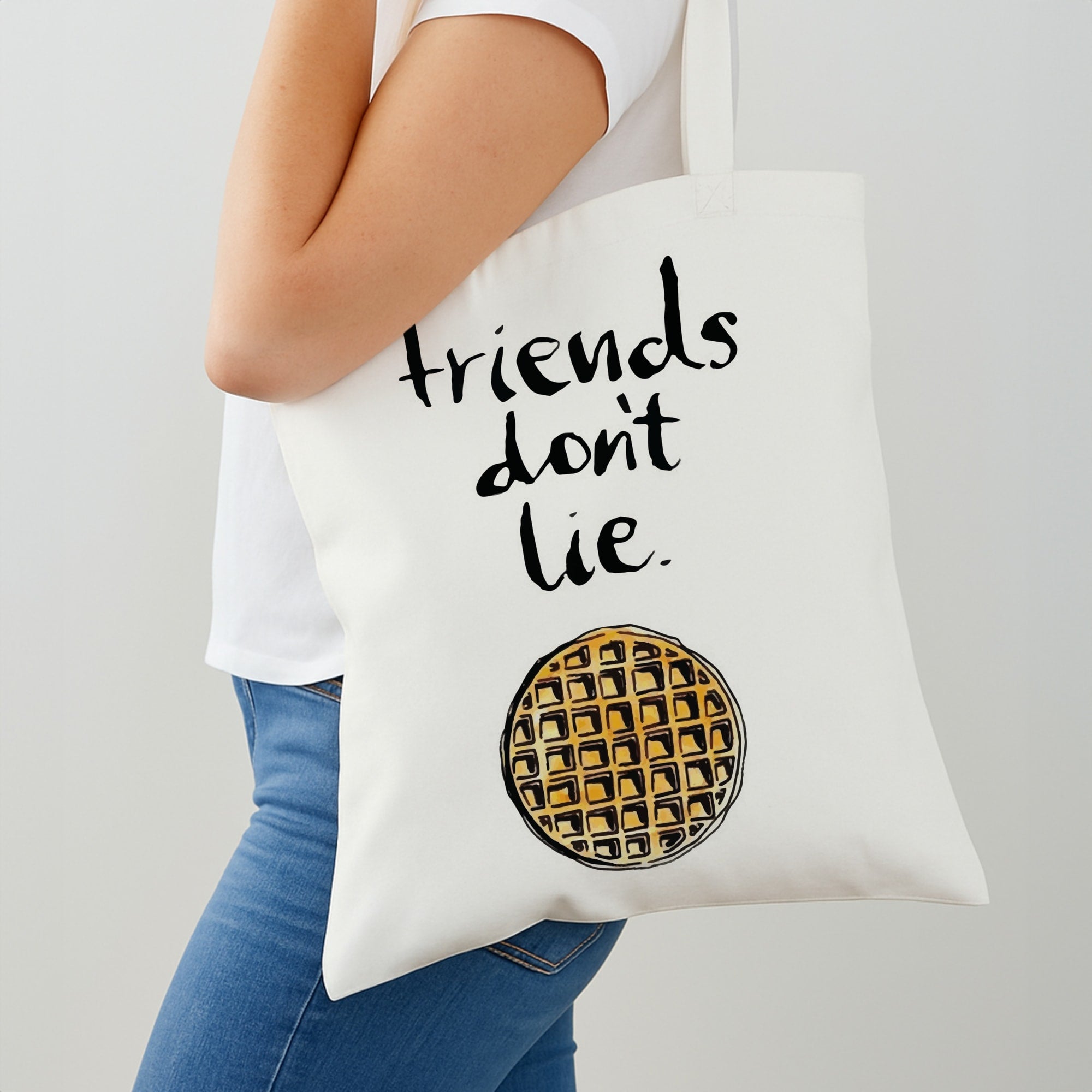 Friends Don't Lie Waffle Tote Bag