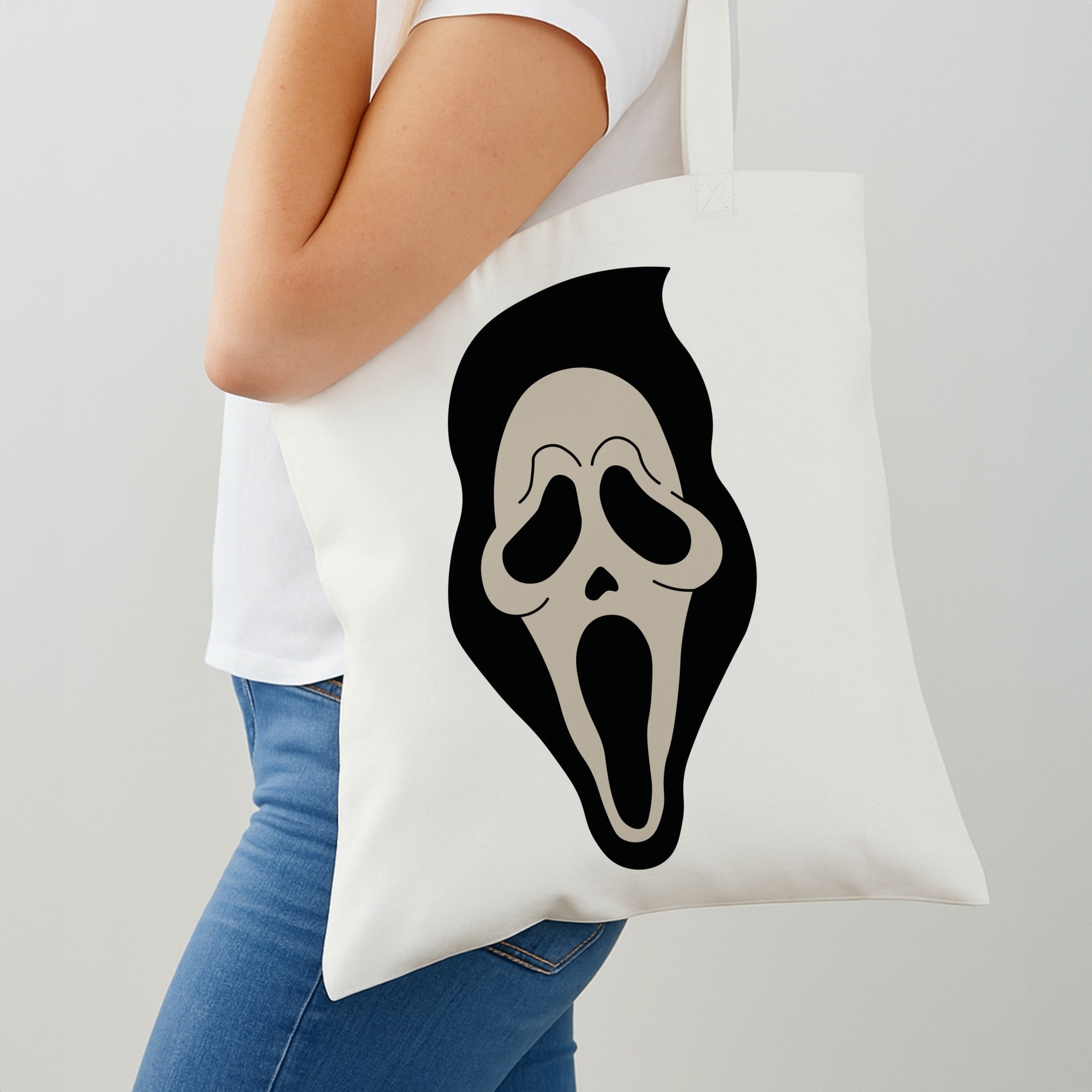 Pink Ghostface Pattern - Scream Shoulder Bag