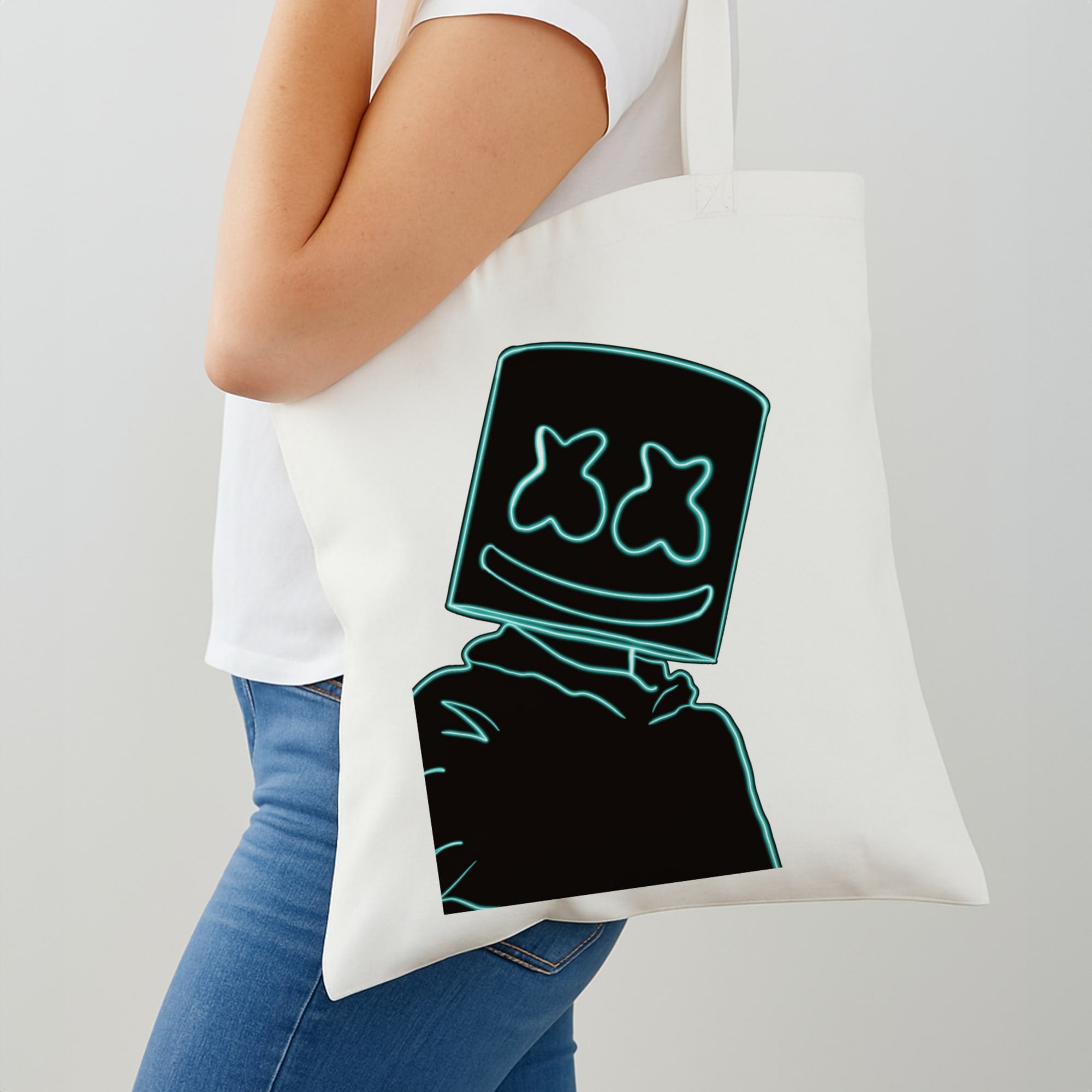 Black White Helmet DJ Neon Shoulder Bag