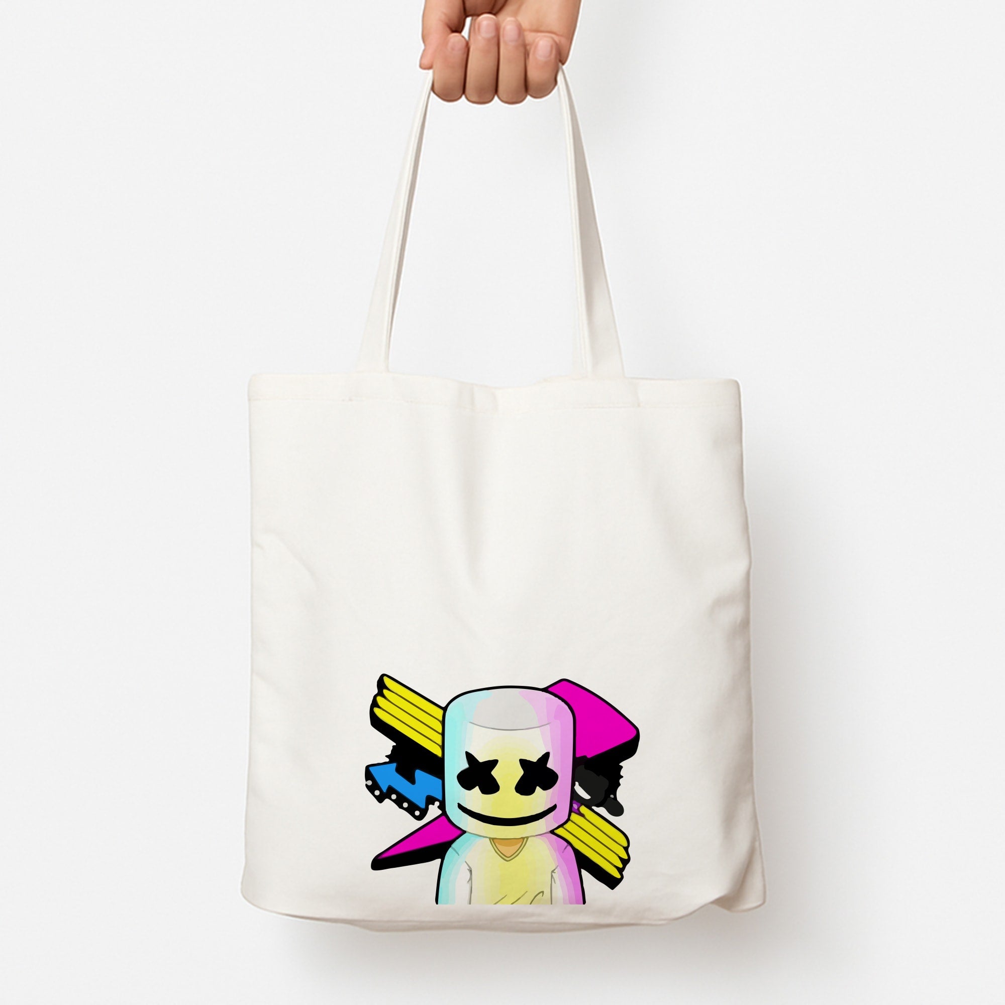 Neon Logo White Helmet DJ Tote Bag
