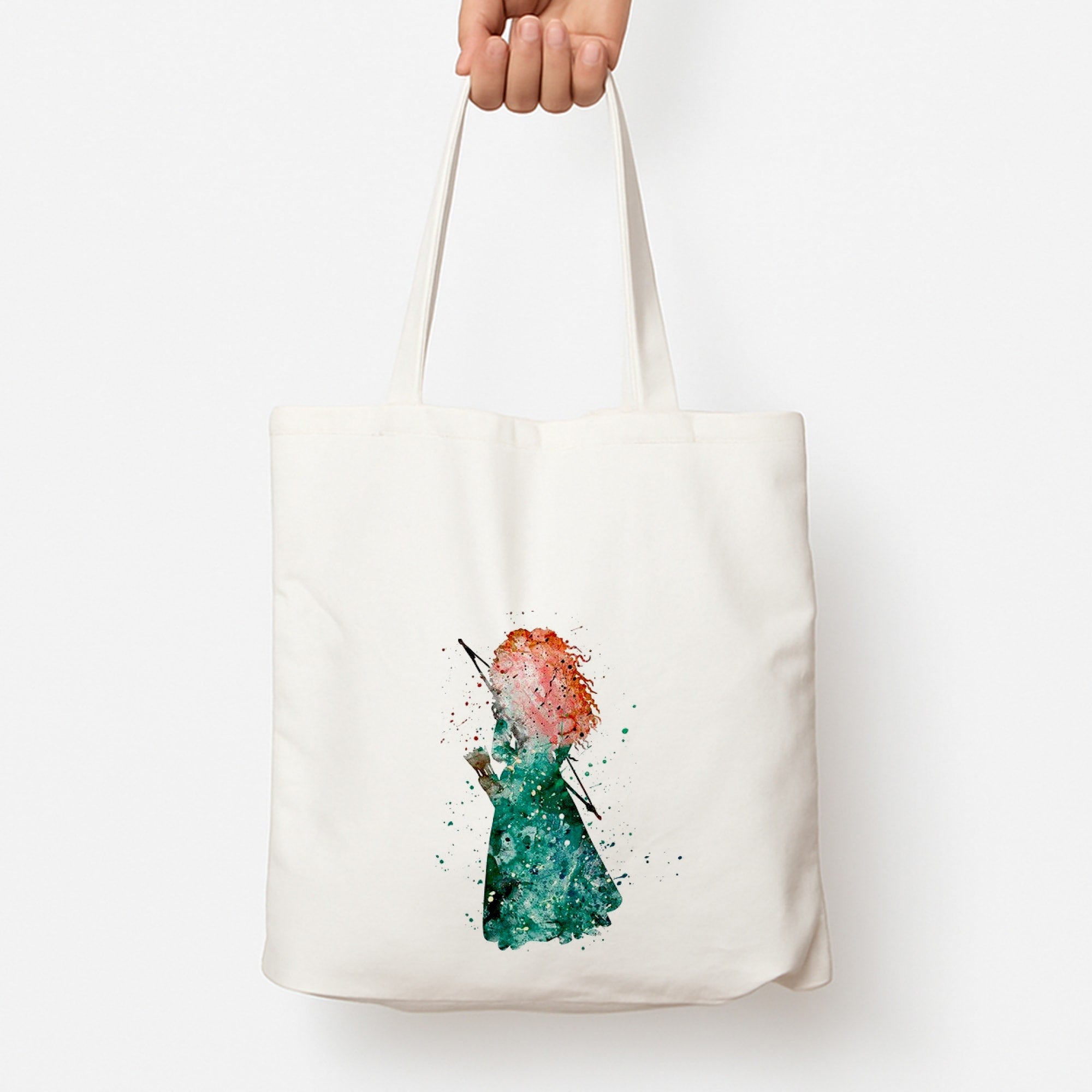 Watercolour Princess Merida Brave Fairytale Tote Bag