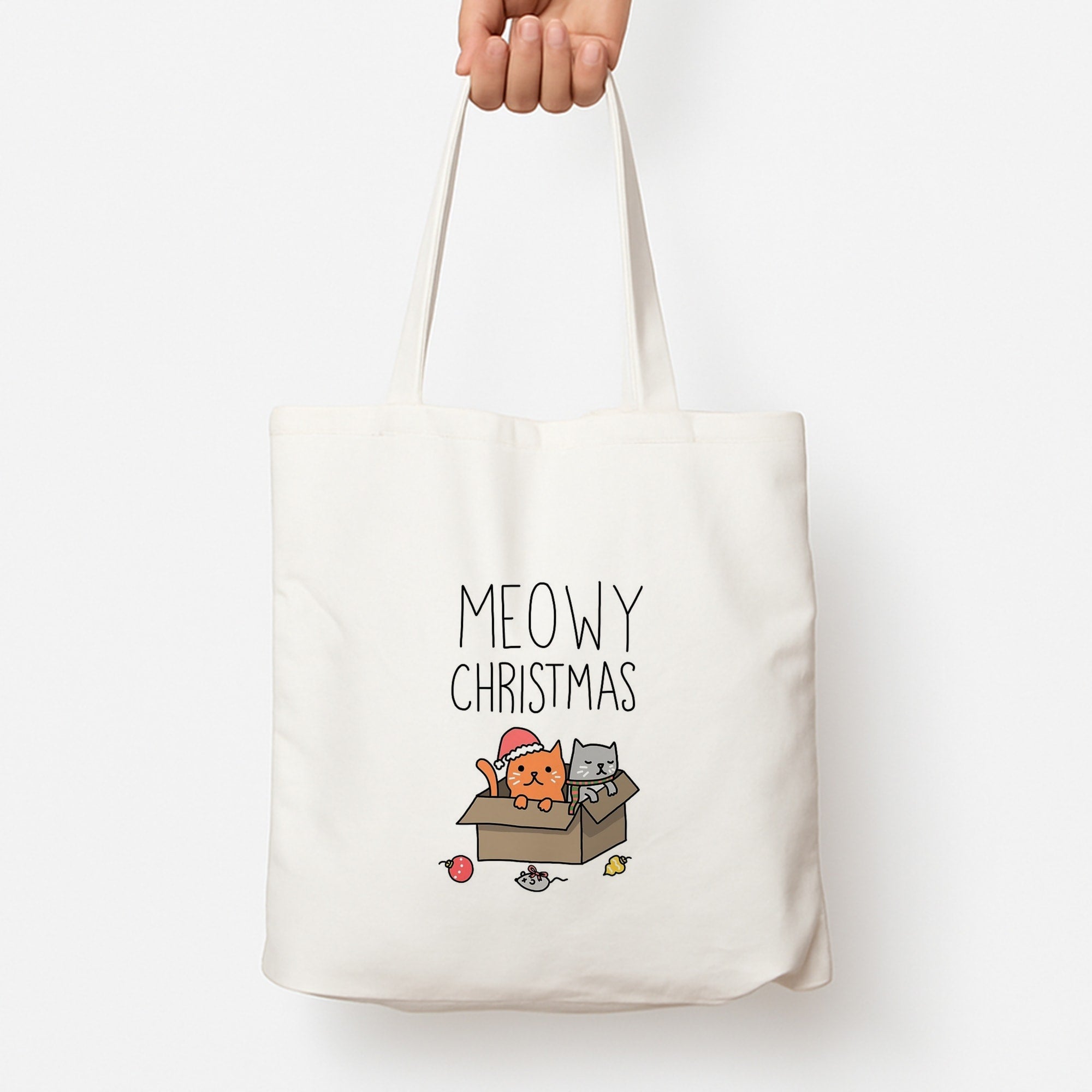 Meowy Christmas Tote Bag