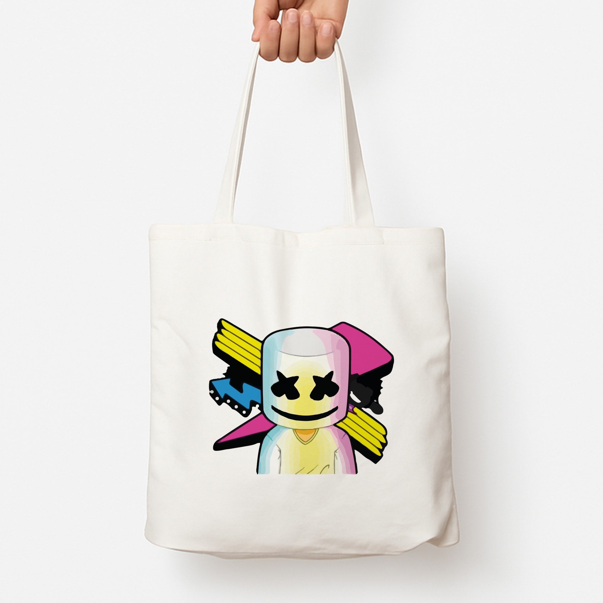 Neon Logo White Helmet DJ Tote Bag
