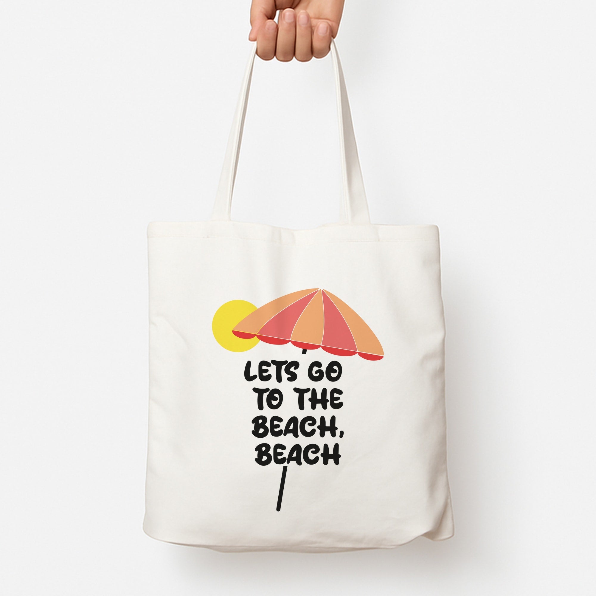 Lets Go To The Beach - Summer Quotes Tote Bag