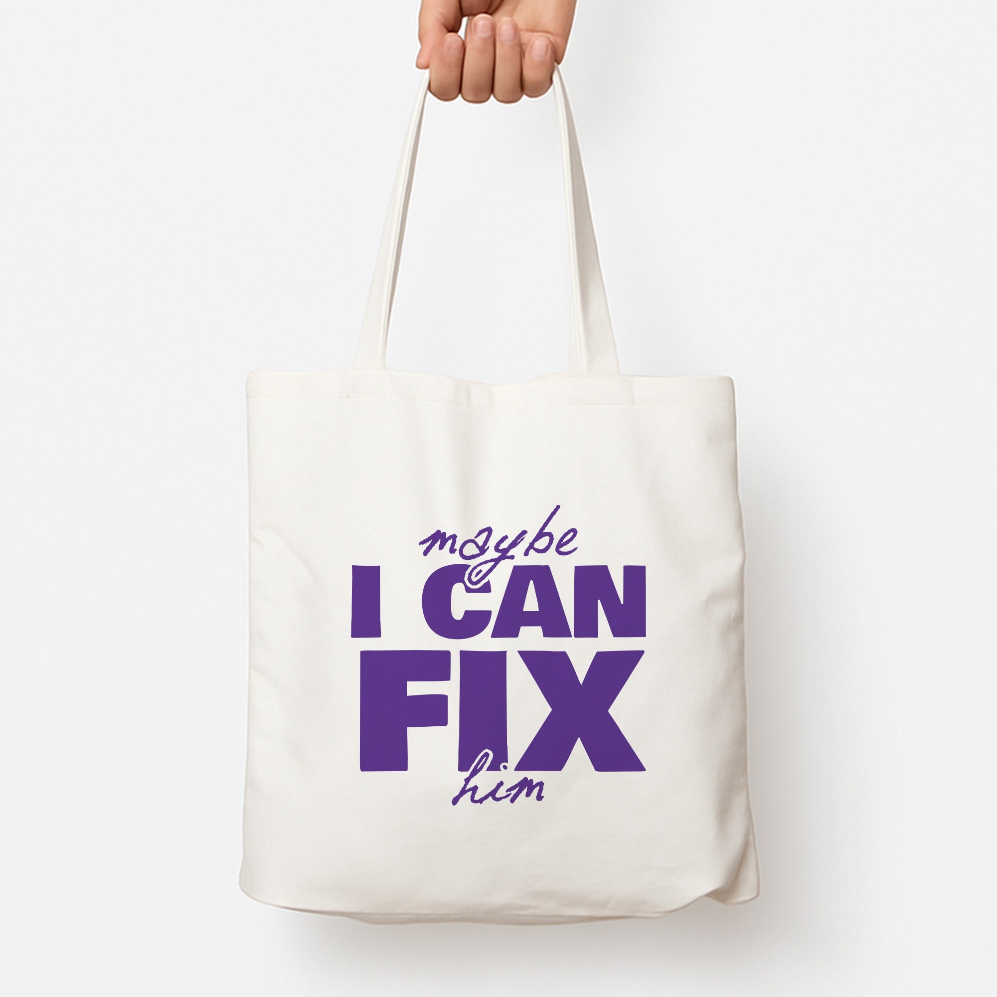 Maybe I Can Fix Him Purple Tote Bag