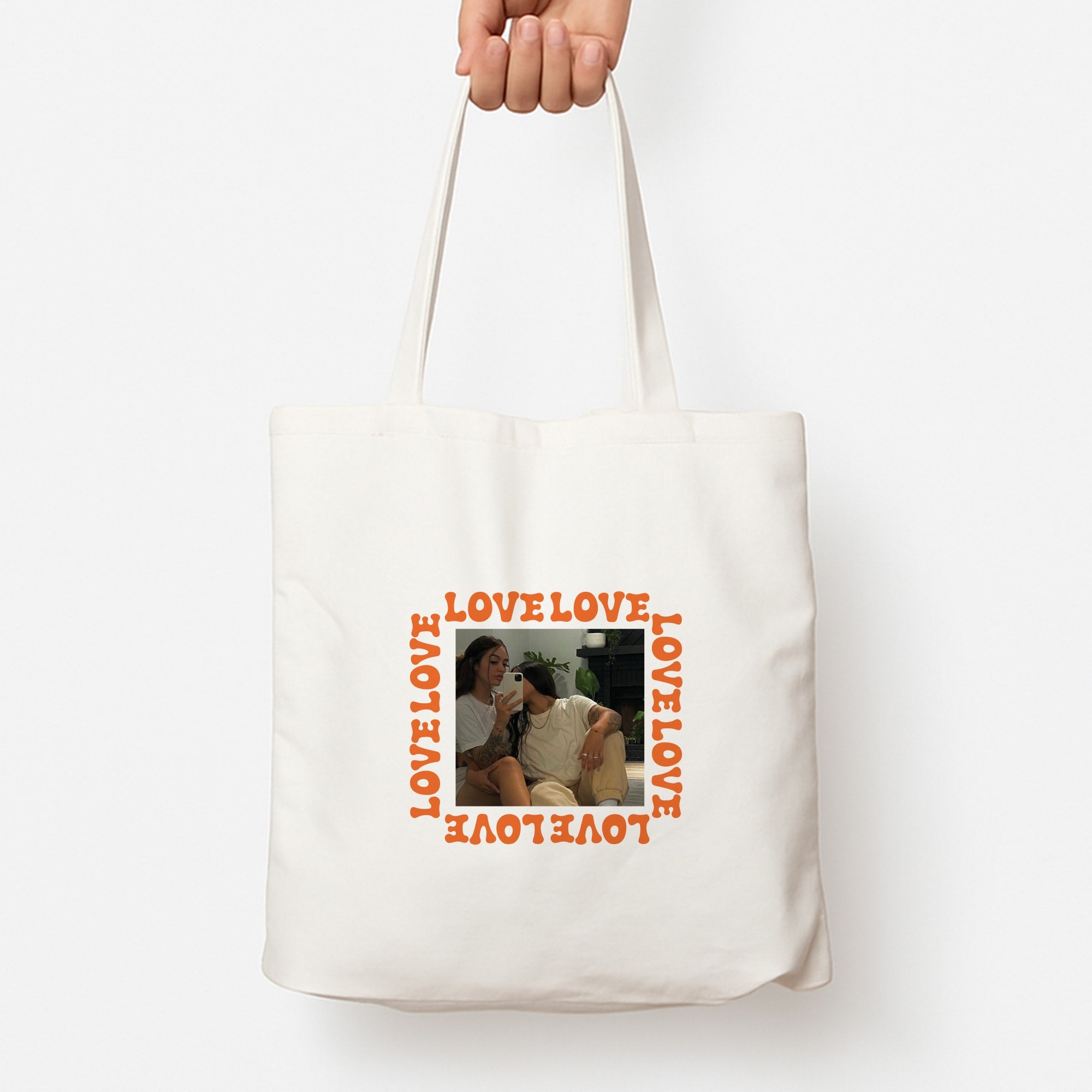 Love, Love, Love - Personalised Couples Tote Bag