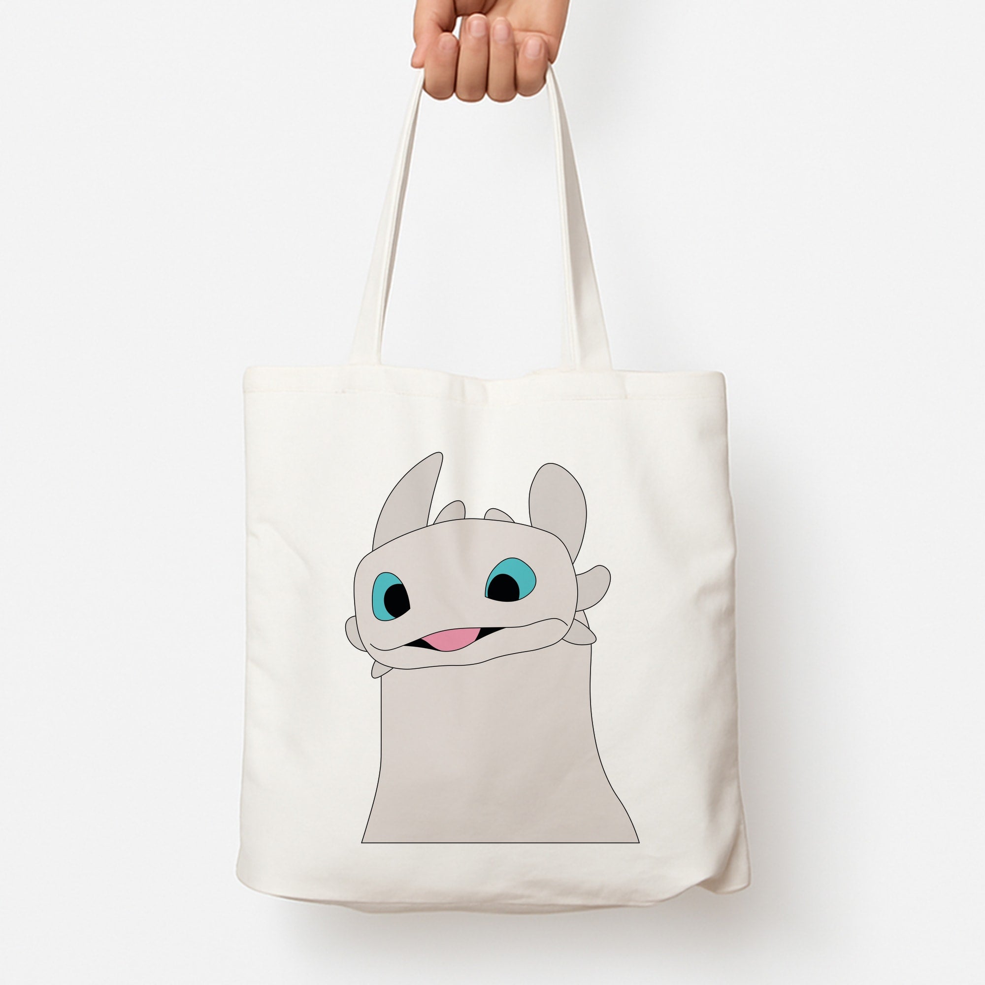 White Fury Dragon Tote Bag