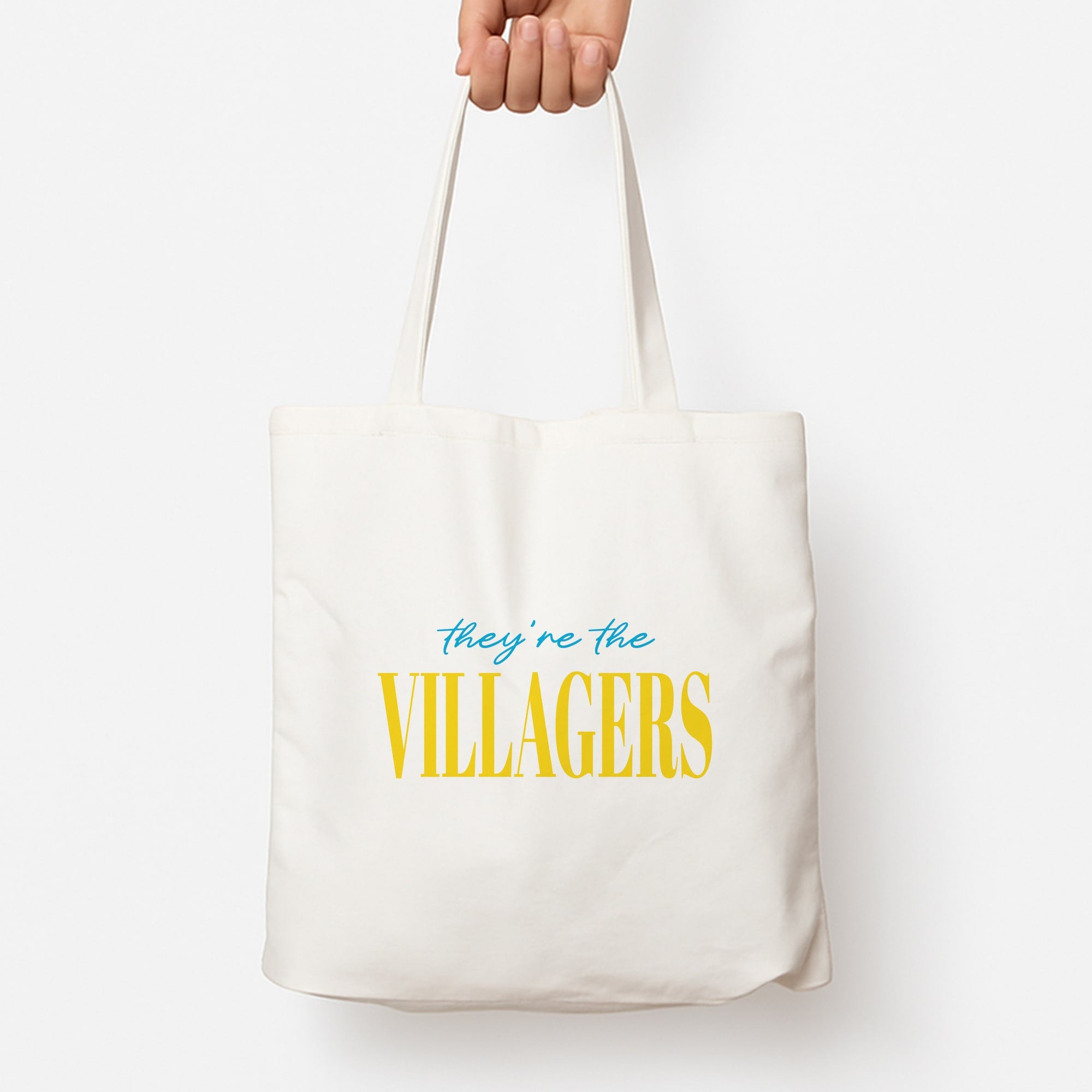 They're The Villagers Blue Tote Bag