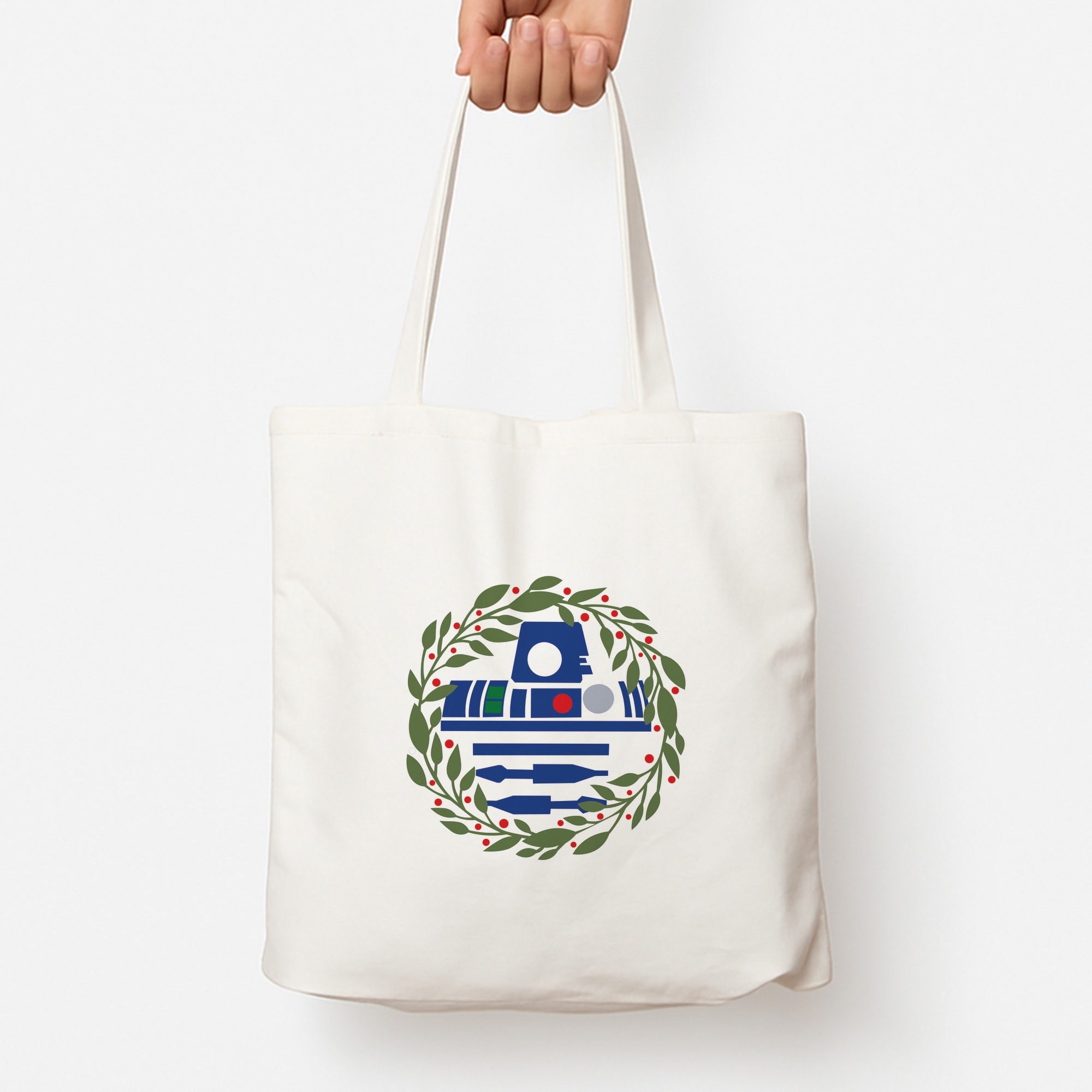 R2D2 Christmas Wreath Tote Bag