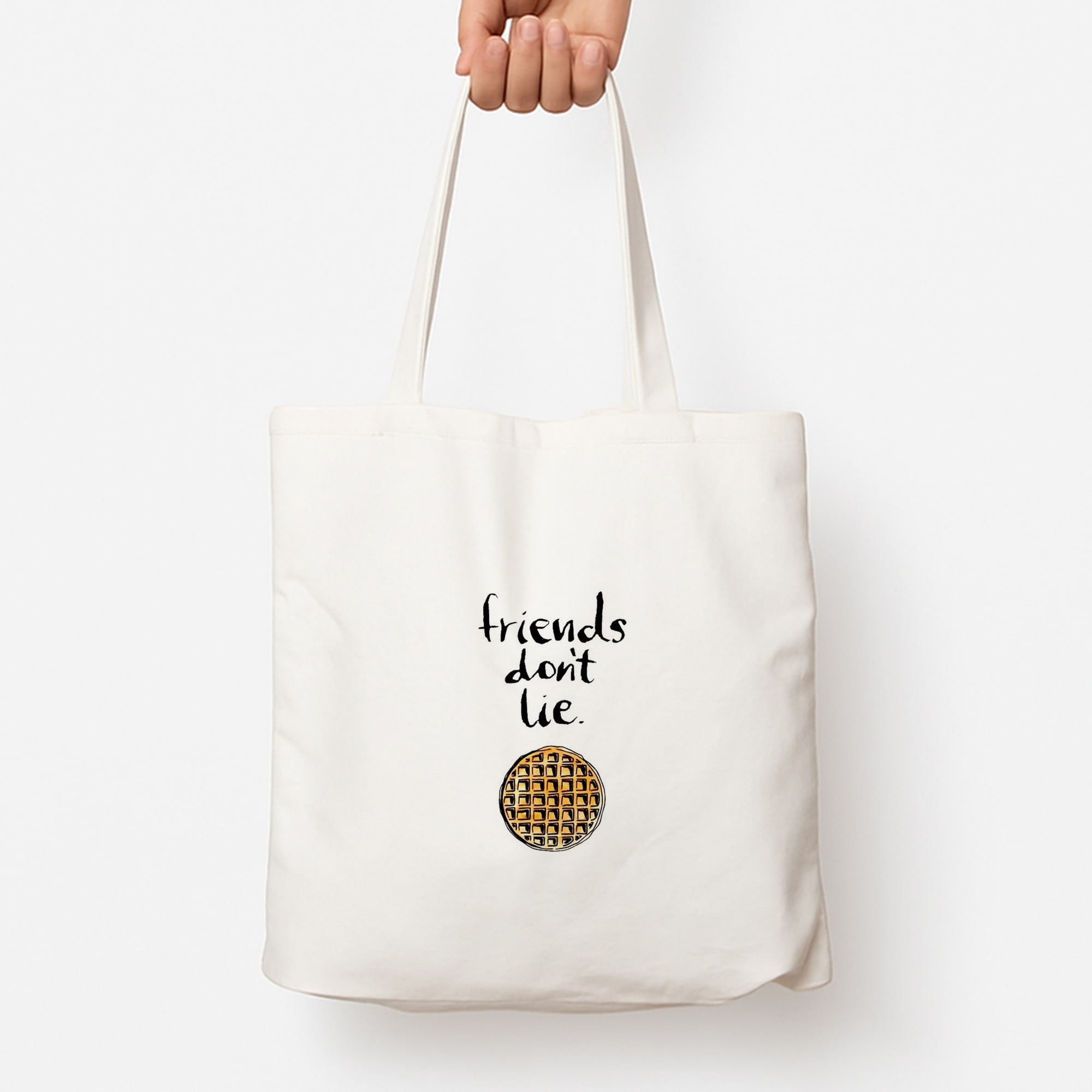 Friends Don't Lie Waffle Tote Bag