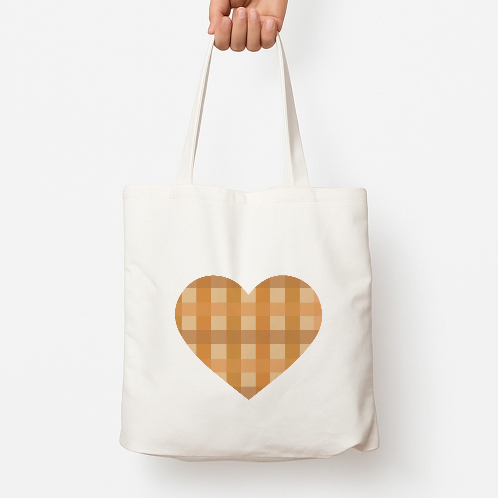 Orange Plaid Pattern- Autumn Tote Bag