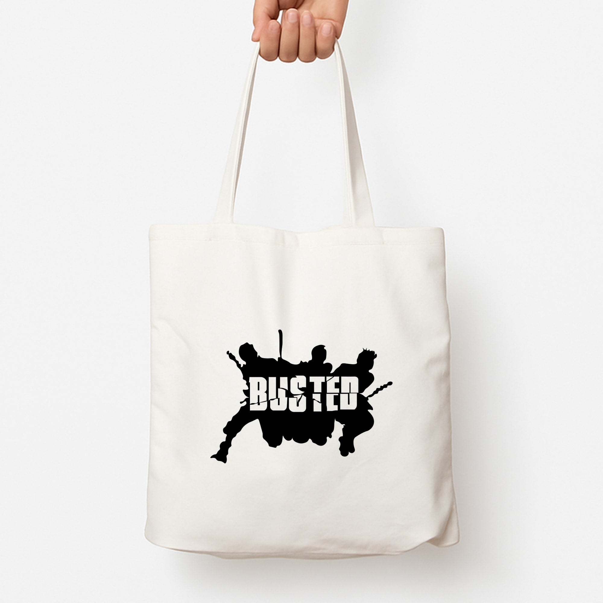 Splatter Text - Bust Band Tote Bag
