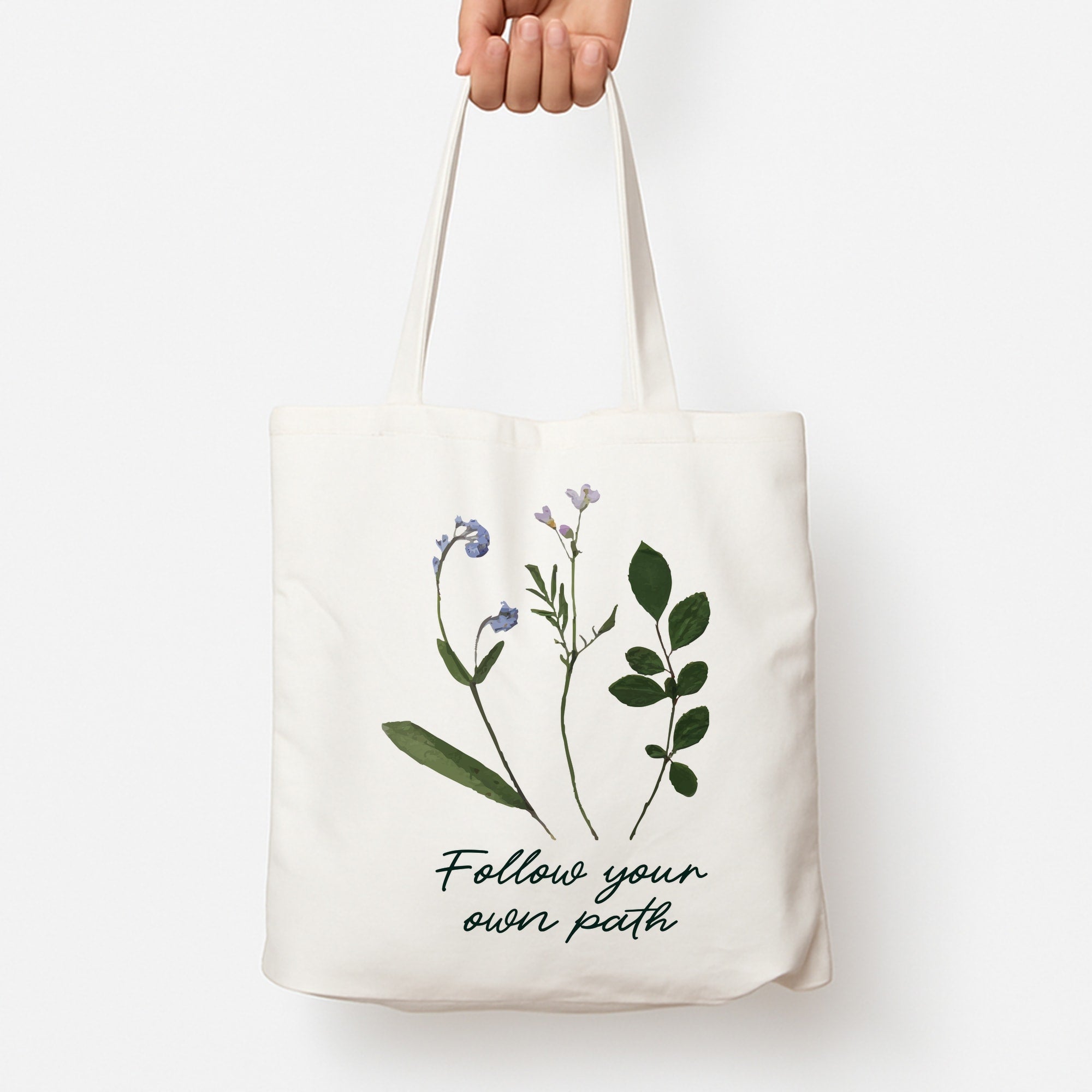 Follow Your Own Path Dark Green Tote Bag