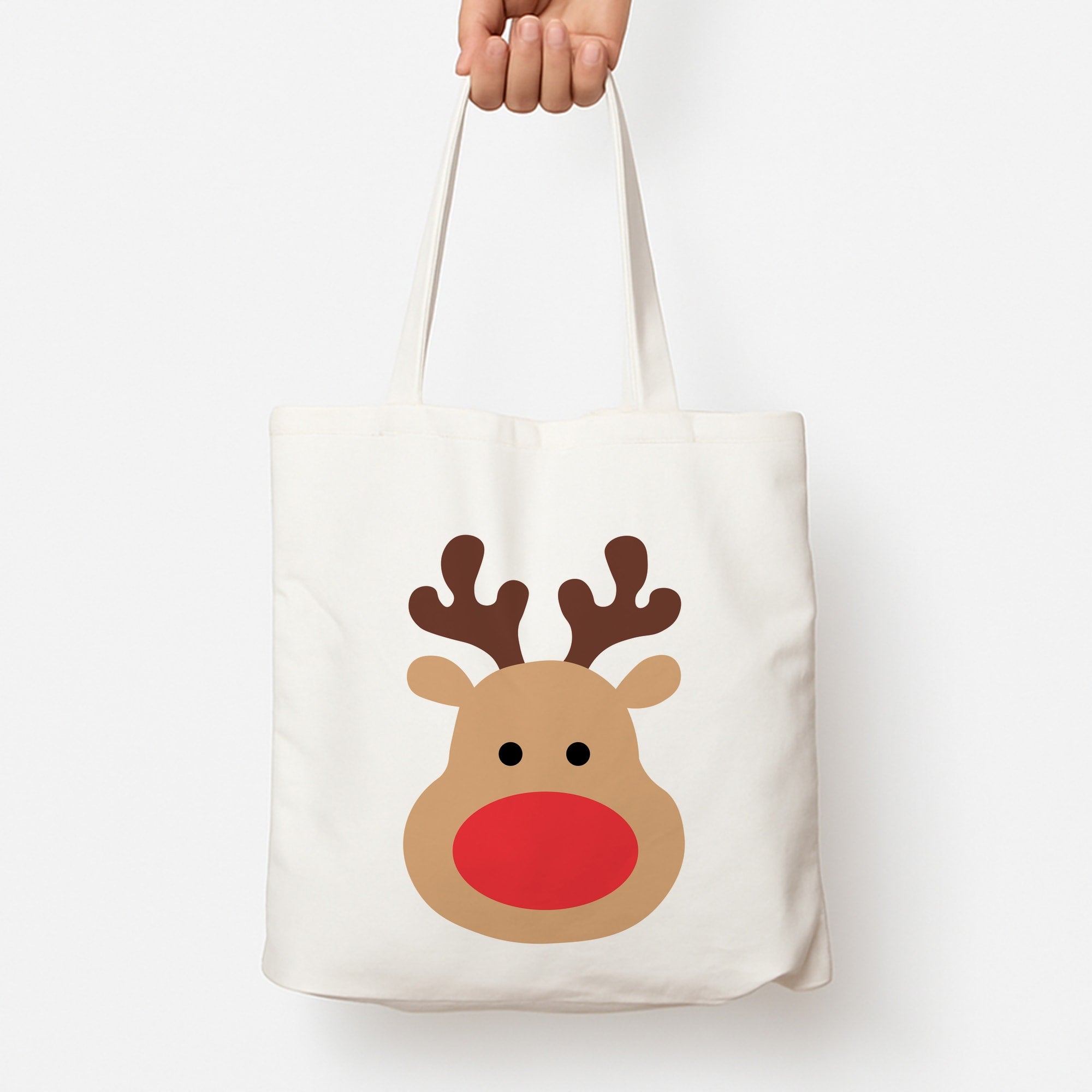 Rudolph Face - Christmas Tote Bag