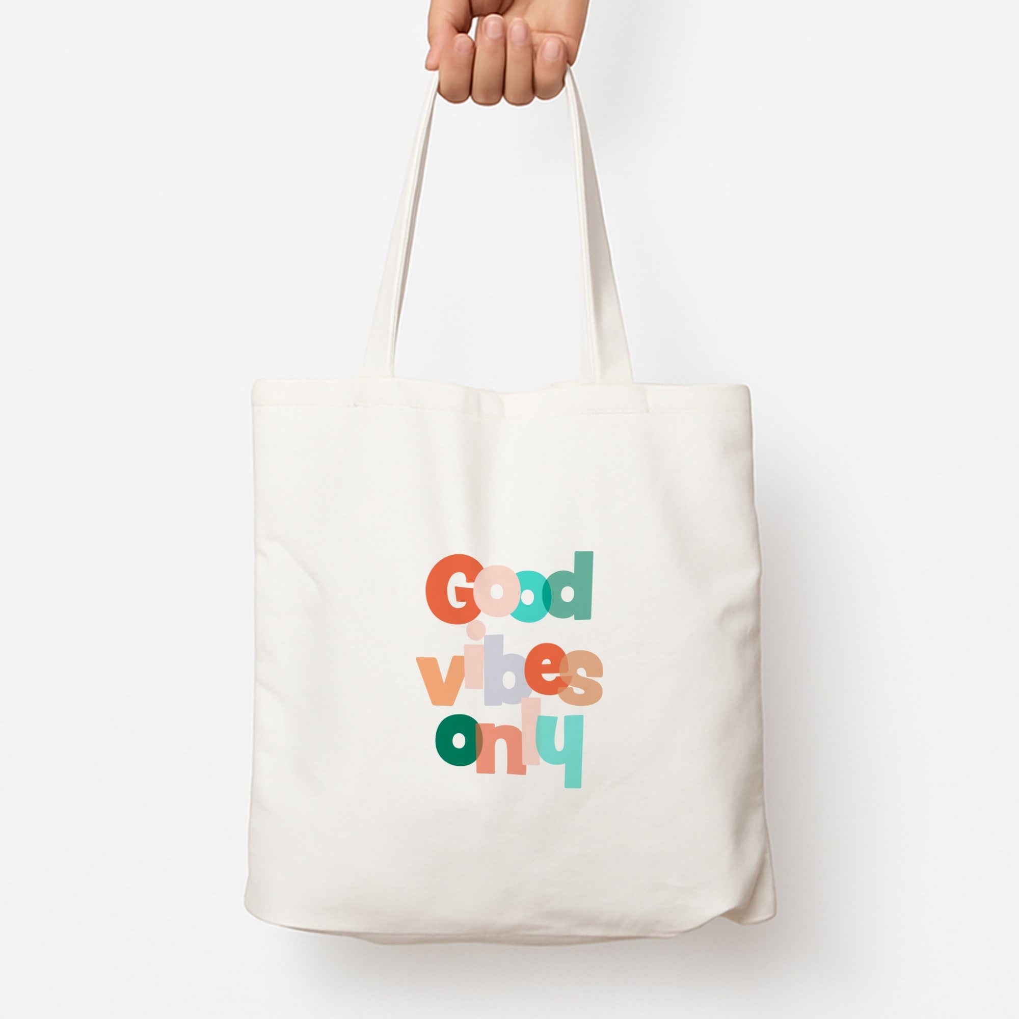 Colourful Good Vibes Only Tote Bag
