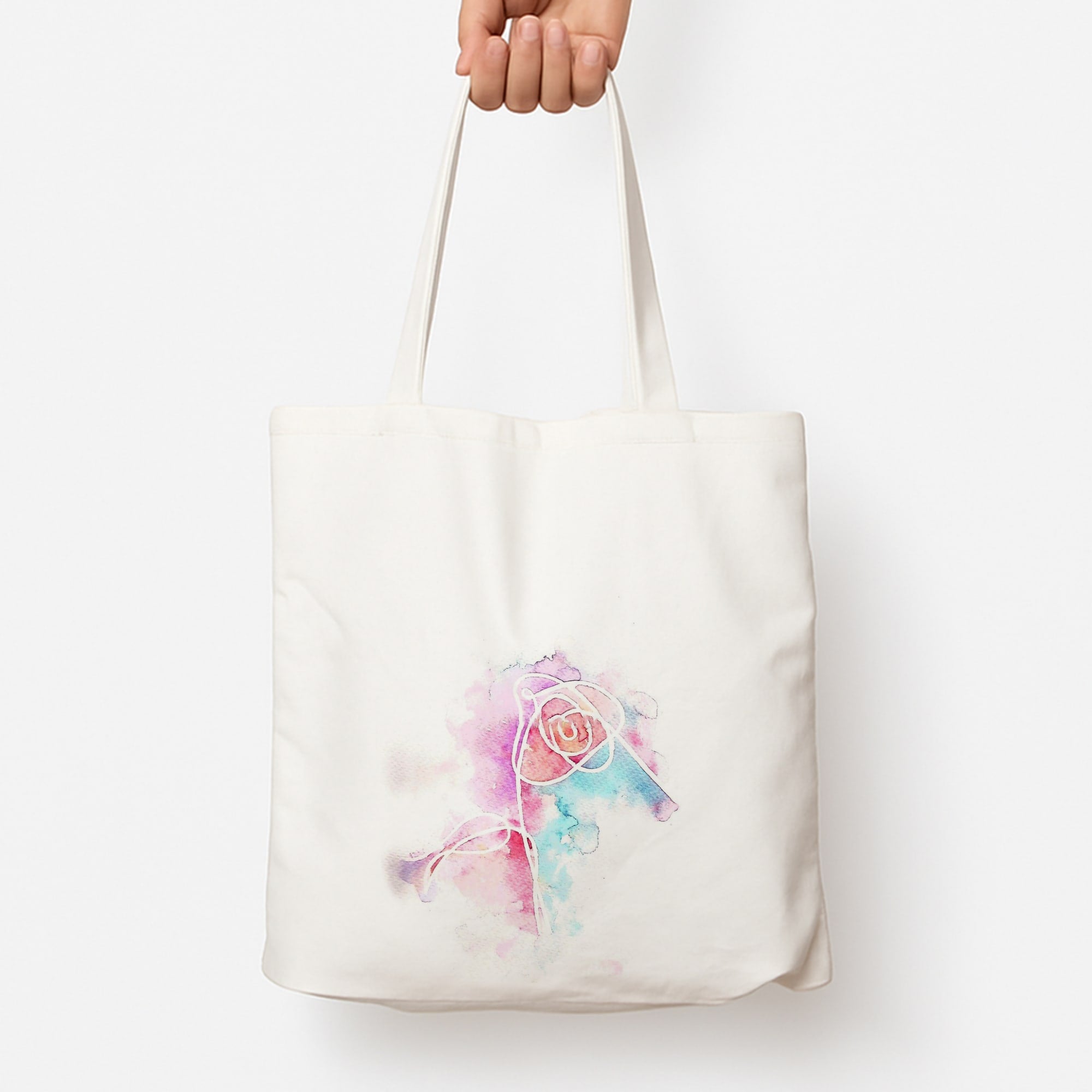 K-Pop Band Love Yourself Watercolour Painting Tote Bag