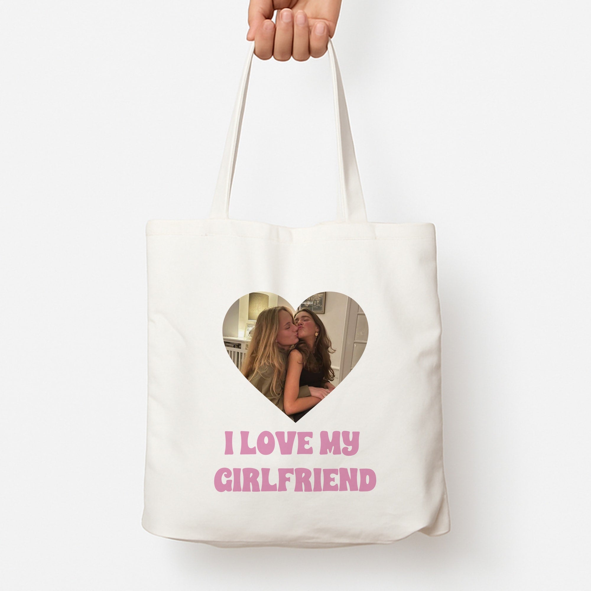 I Love My Girlfriend - Personalised Couples Tote Bag