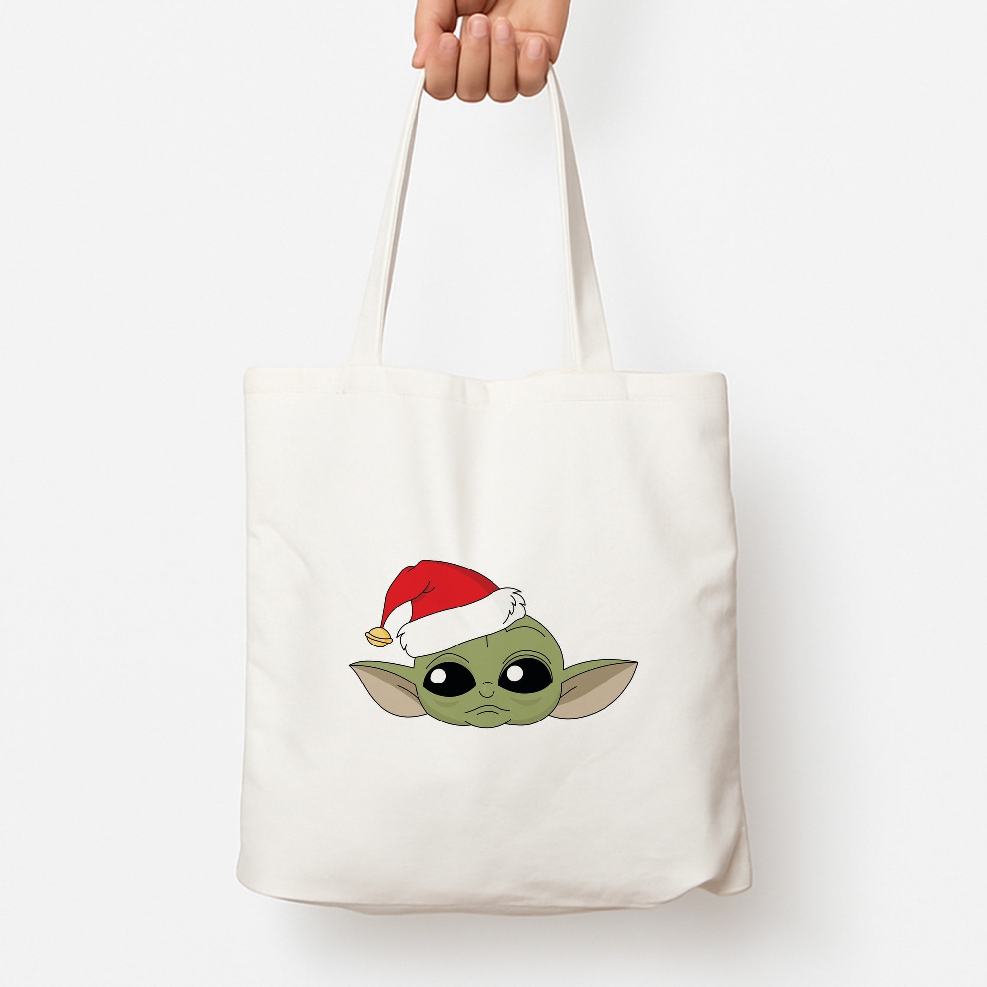 Baby Yoda Christmas Pattern Tote Bag