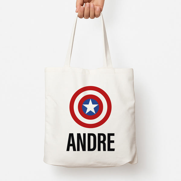 Captain America - Personalised Superhero Comic Tote Bag