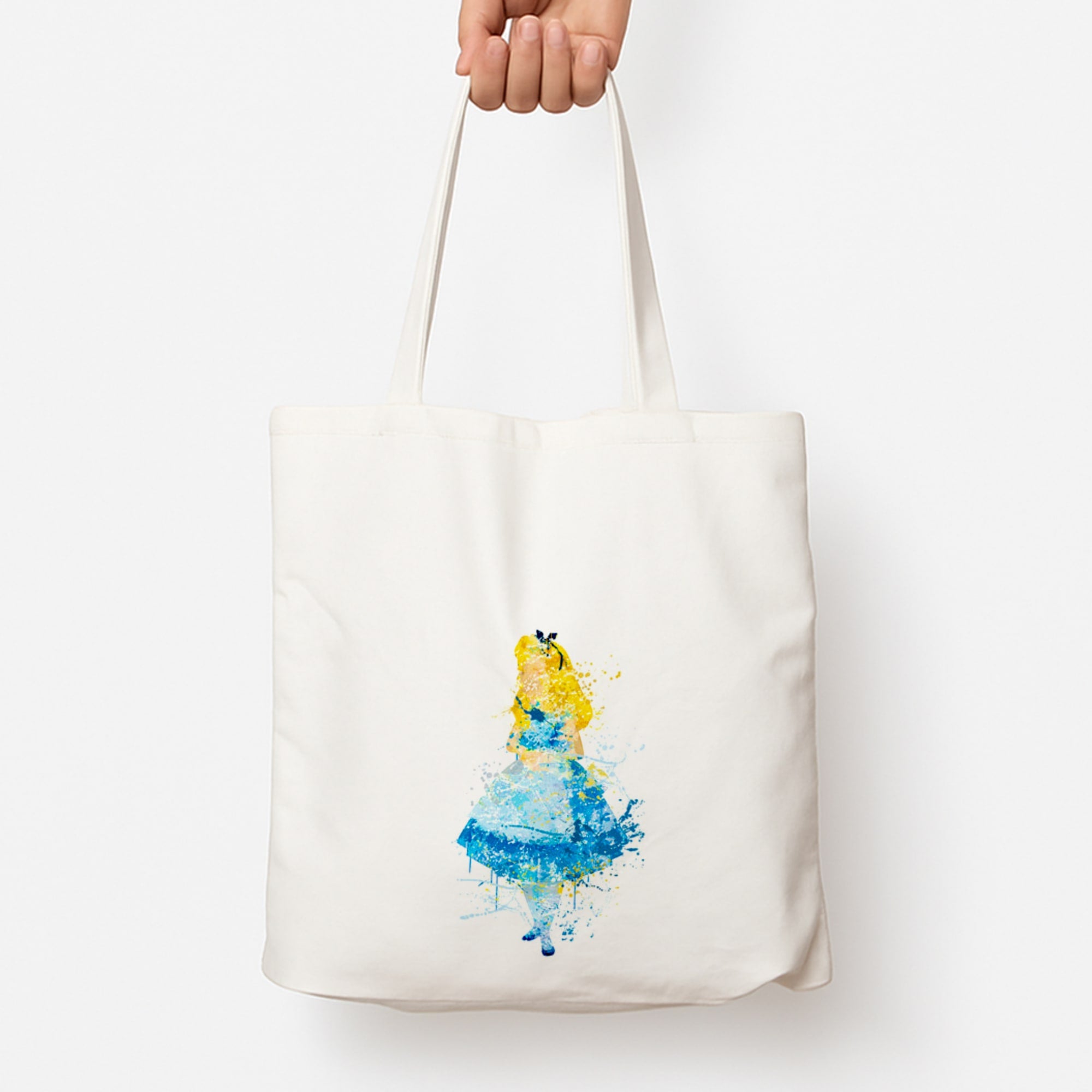 Watercolour Alice in Wonderland Fairytale Tote Bag
