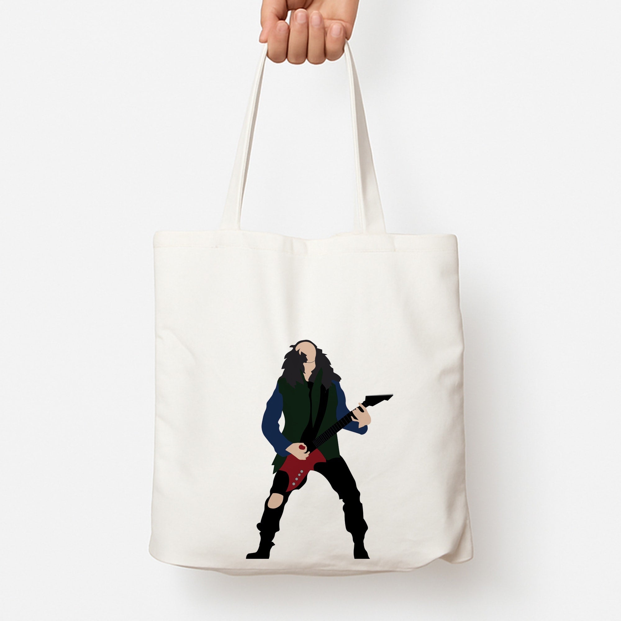 Eddie Munson Playing Guitar Tote Bag