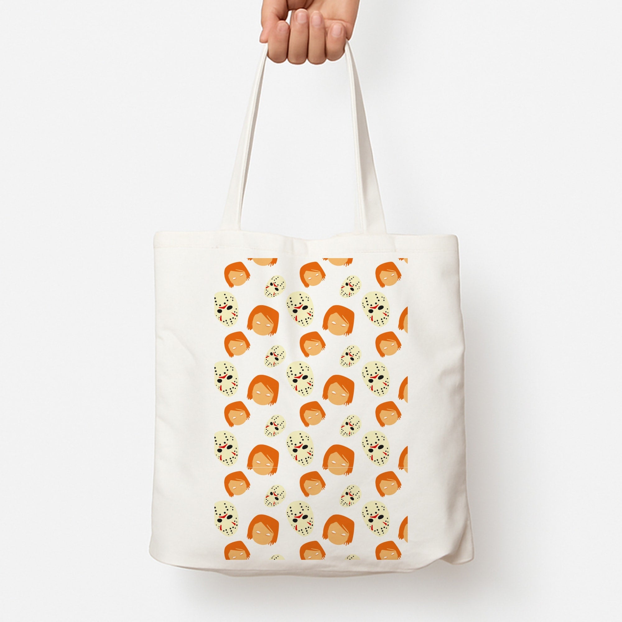 Chucky And Jason Pattern - Halloween Tote Bag