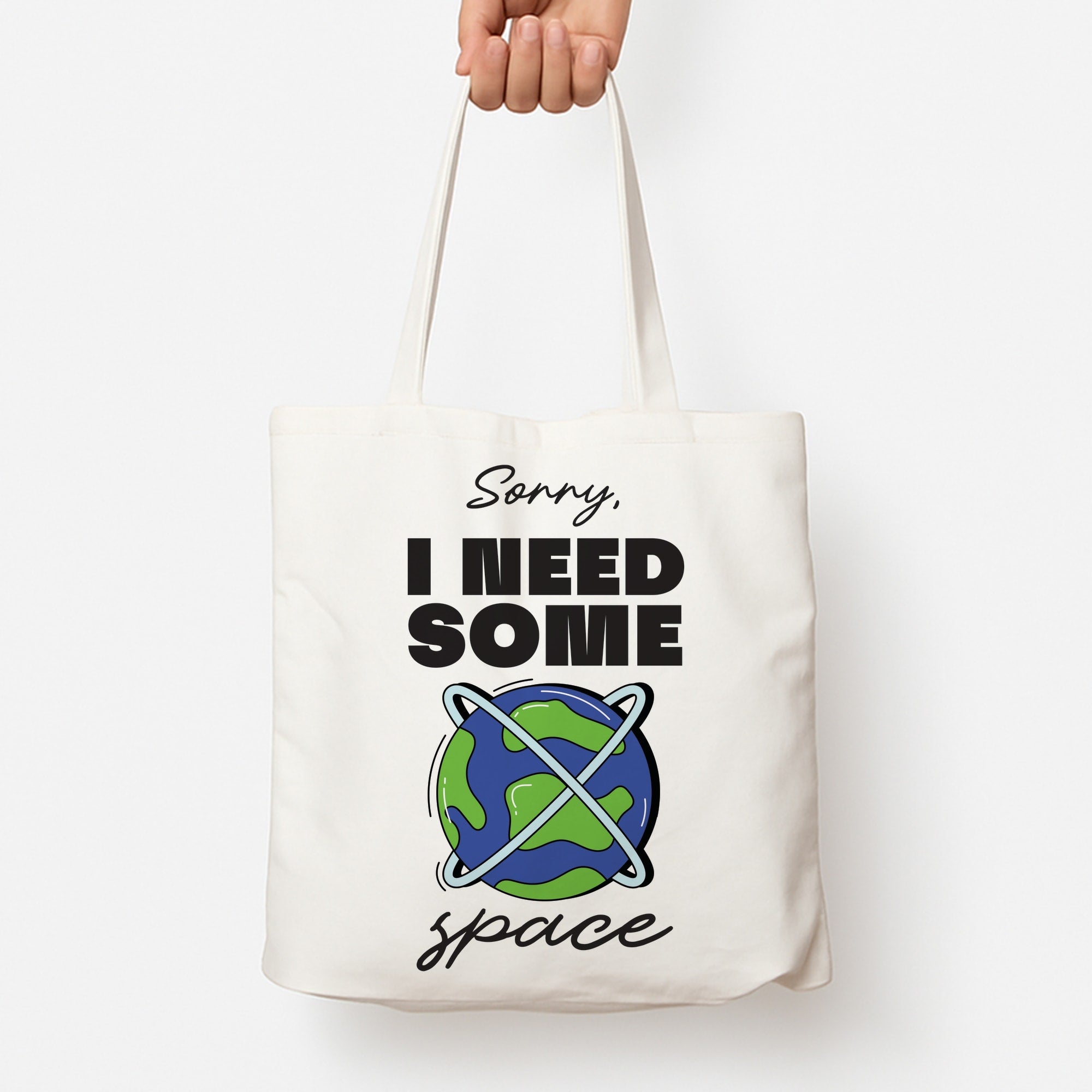 Cartoon I Need Some Space Tote Bag